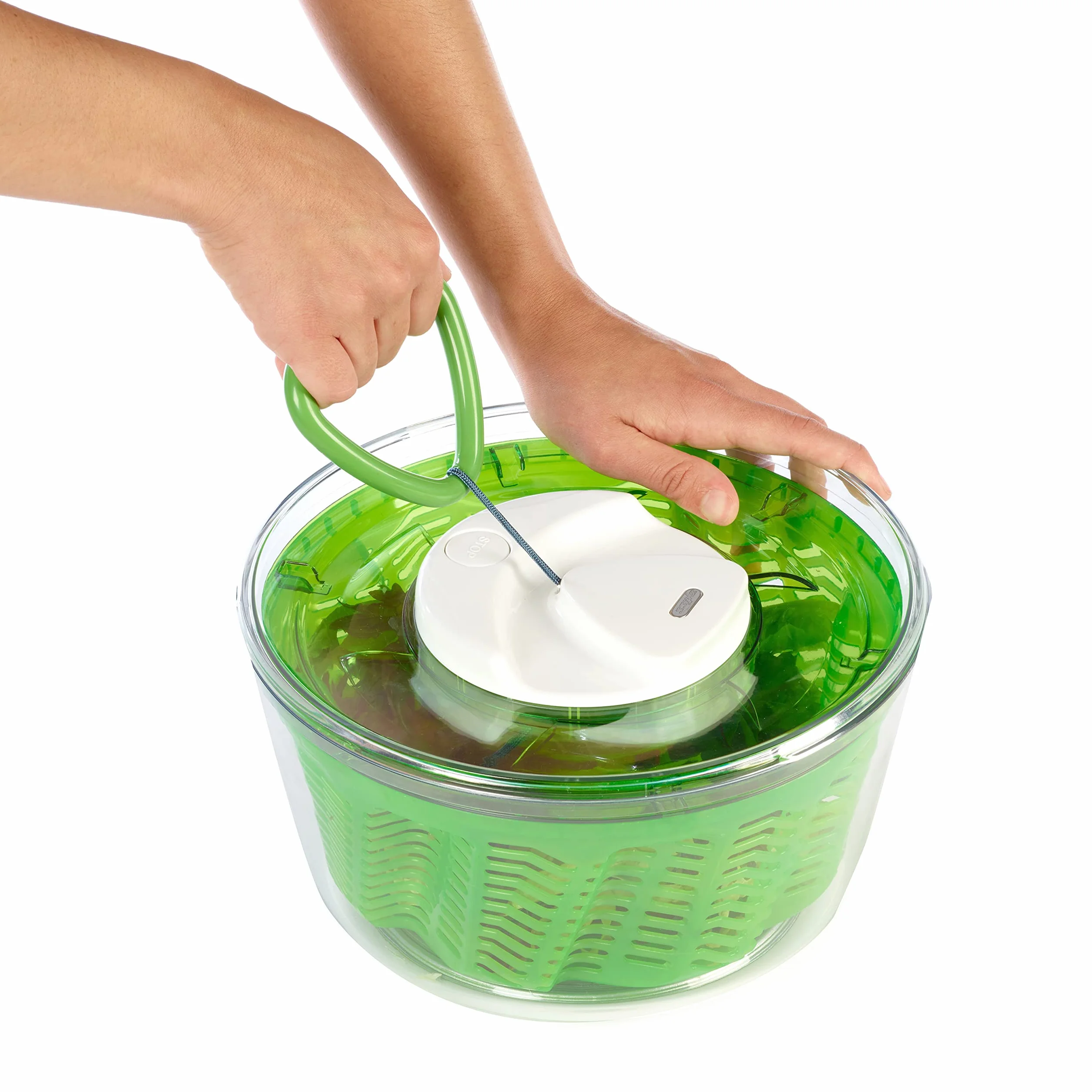 Zyliss Easy Spin 2 Salad Spinner, duża pojemność 6 l, plastik, zielony, unikalna technologia AquaVent™, zwijany przewód i system hamulcowy, antypoślizgowa podstawa/łatwe czyszczenie