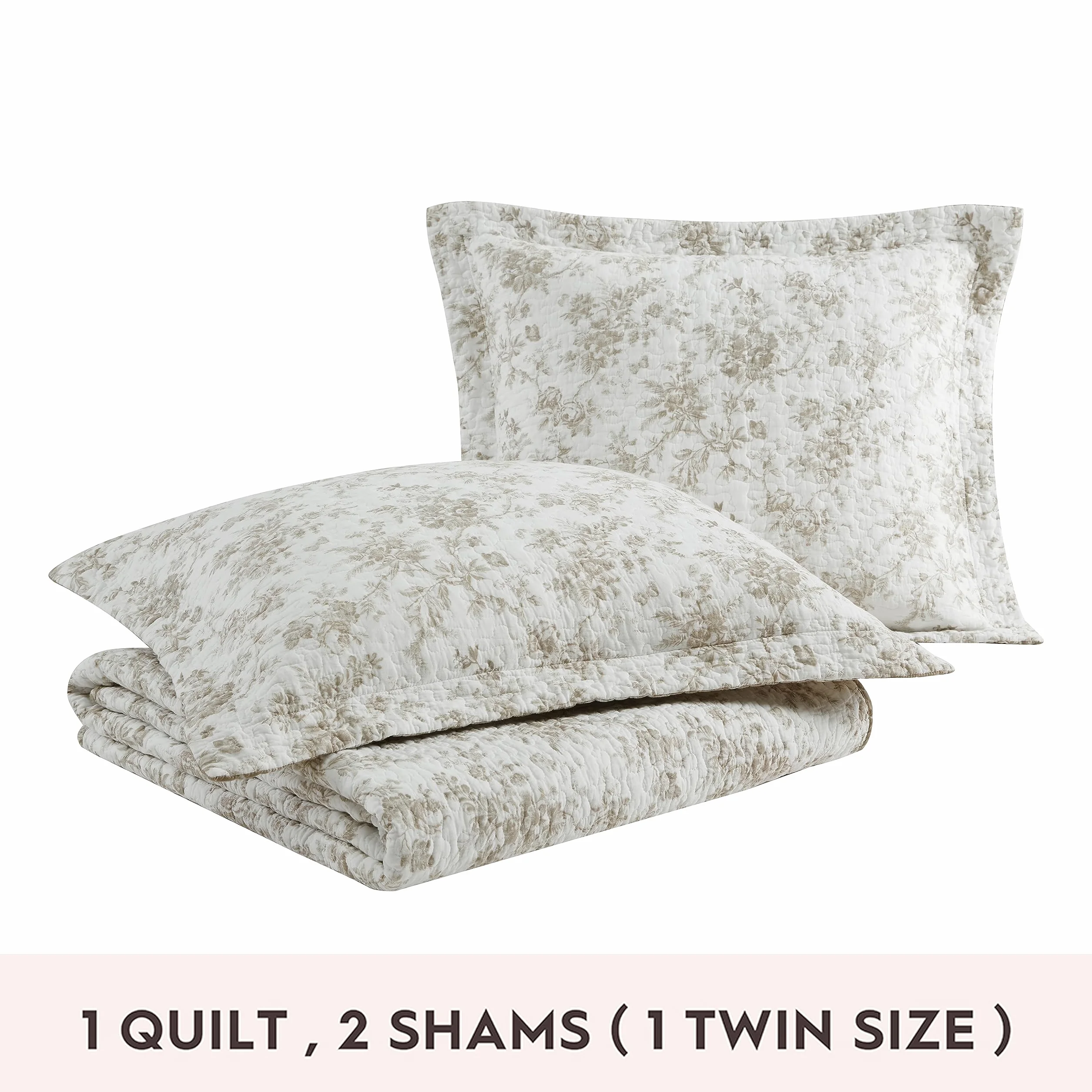 Laura Ashley Zestaw podwójnych kołder, dwustronna bawełniana pościel kwiatowa z pasującą poszewką, dekoracja domu na wszystkie pory roku (otoczony murem ogród brązowy, podwójny)