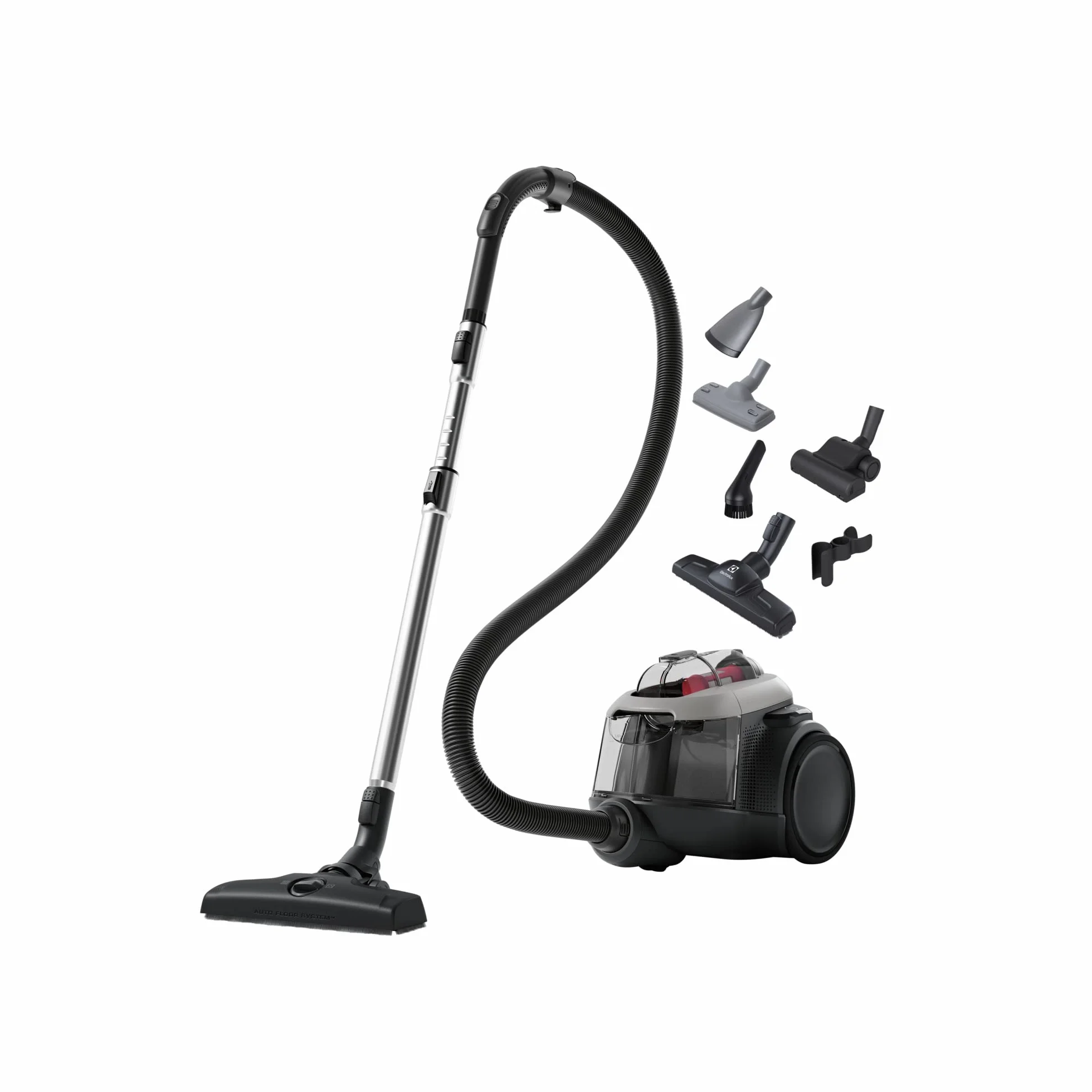 Electrolux Odkurzacz Bezworkowy Animal 600 EL61A4UG, doskonale zbiera sierść zwierząt, 6-cio stopniowa filtracja, technologia cyklonowa, 700W, 1,6L, Szary