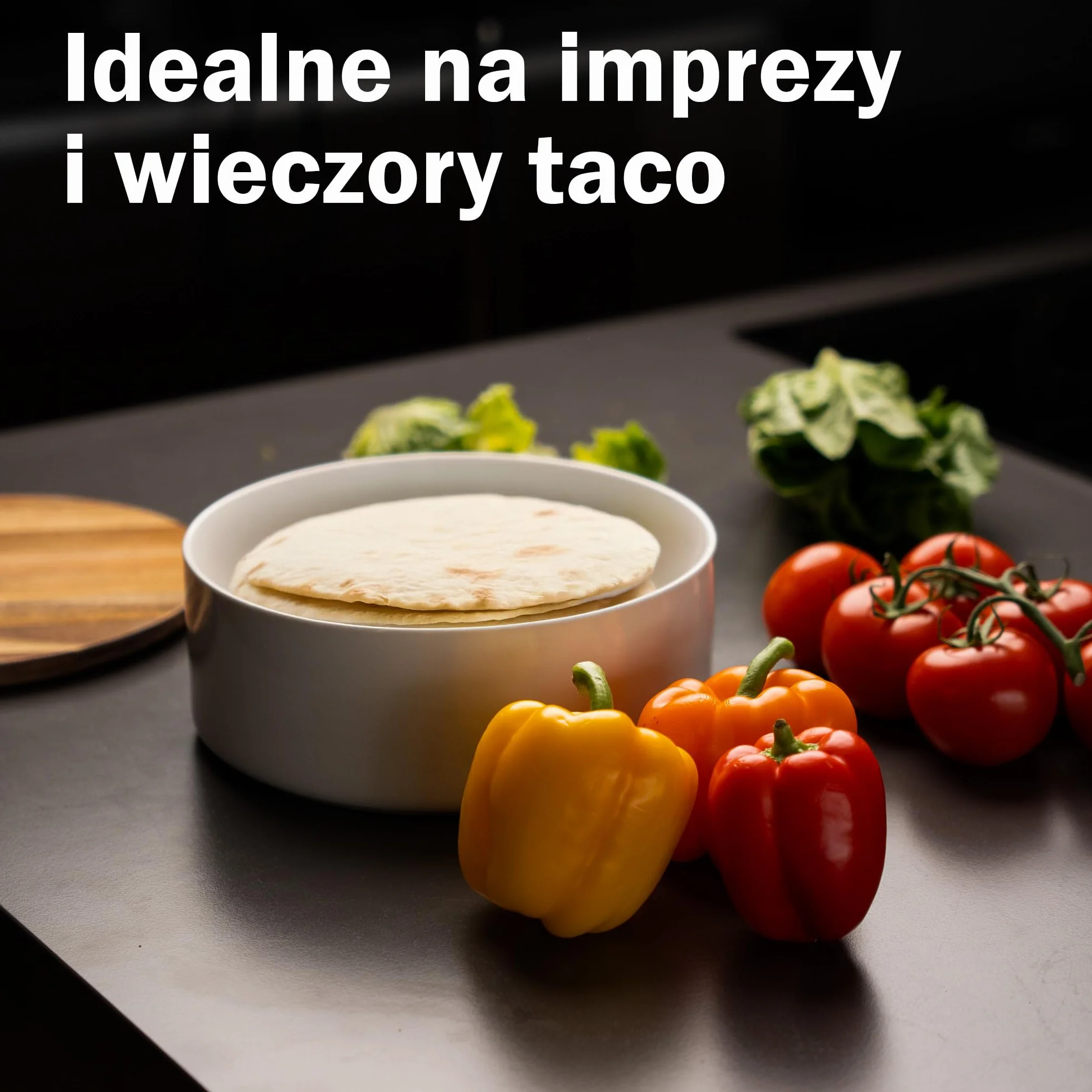 Tortillada – Podgrzewacz do tortilli ceramiczny z pokrywką 23,5 cm, podgrzewacz do chleba, naleśników, uchwyt na tortillę z pokrywką – Można używać w kuchence mikrofalowej