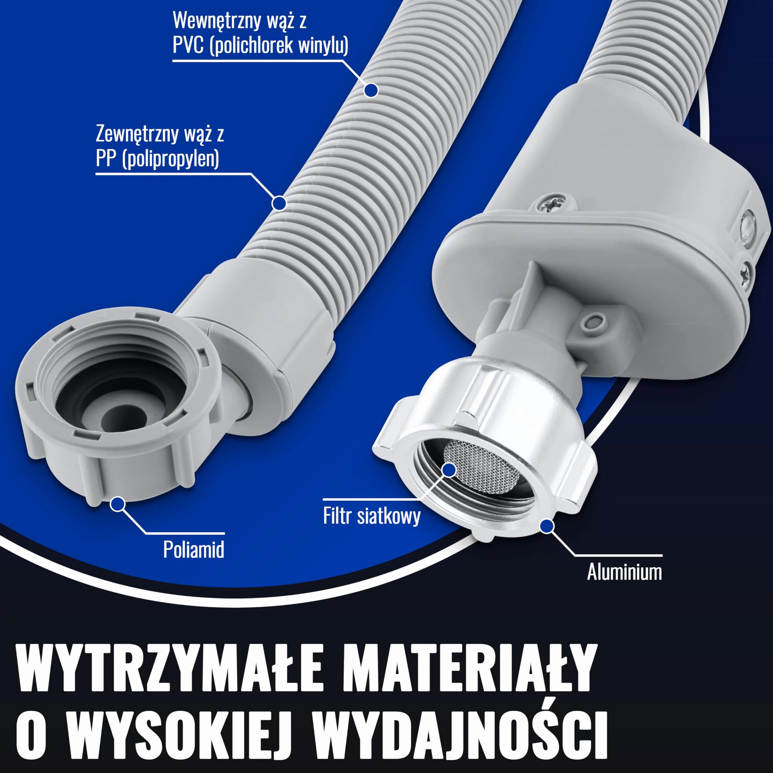 Poppstar 1,5m wąż do pralki (wąż dopływowy z funkcją Aquastop do pralki lub zmywarki), ze złączem 3/4 cala