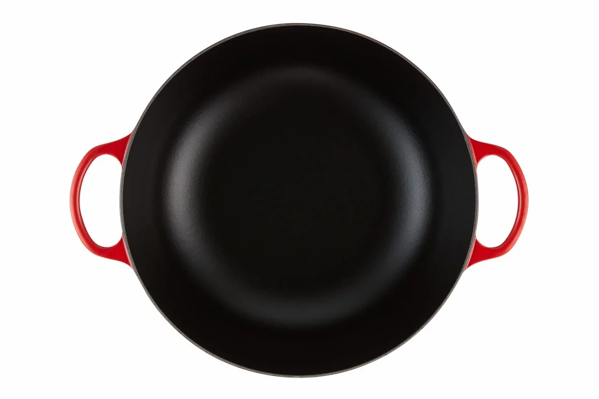 Le Creuset Signature żeliwna brytfanna z pokrywką, Ø 32 cm, La Marmite, okrągła, nadaje się do wszystkich rodzajów kuchenek i indukcyjnych, pojemność: 4,1 l, 6,275 kg, wiśniowa czerwień