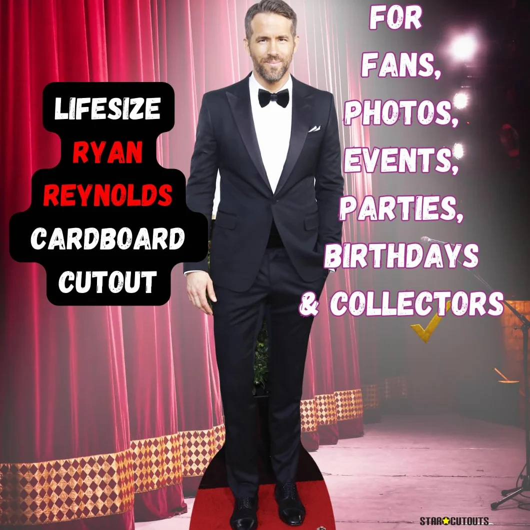 Star Cutouts Ltd CS675 Celebrity Standee Ryan Reynolds wycięty, wielokolorowy, 188 x 55 x 188 cm