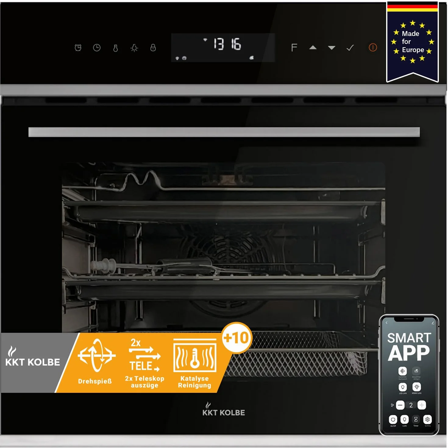 Kuchenka: 60cm piekarnik do zabudowy EB8317HC + 59cm płyta ceramiczna CH5901AL | Rotisserie | funkcja pizzy | grill | cyrkulacja powietrza | gorące powietrze | automatyczny timer | SET8317HCCH59AL