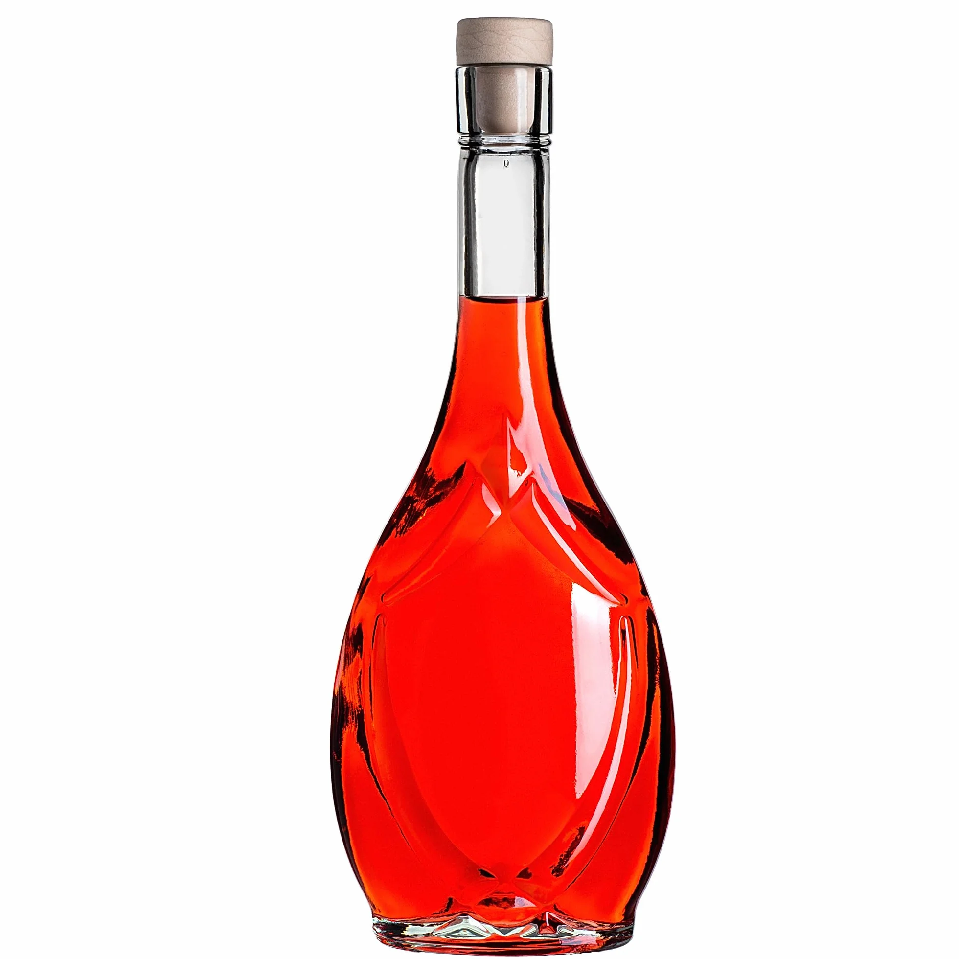 KADAX Zestaw 10 szt. Butelki z korkiem 500 ml do likierów, win i nalewek, szczelny korek chroni aromat, przezroczyste szkło ułatwia kontrolę