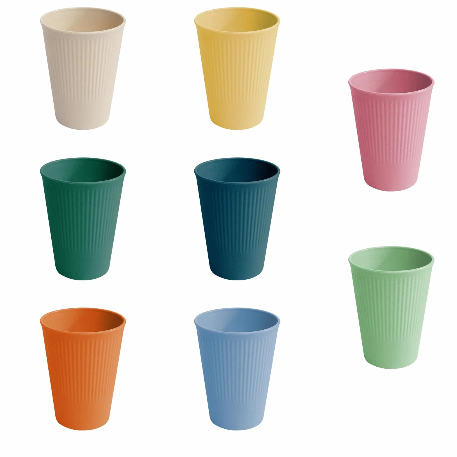 8 sztuk kolorowych kubków, plastikowych, zestaw kubków do kawy, z tworzywa sztucznego, kubki do picia dla dzieci, kubki wielokrotnego użytku, do kawy, herbaty, mleka, pikników (8 kolorów)