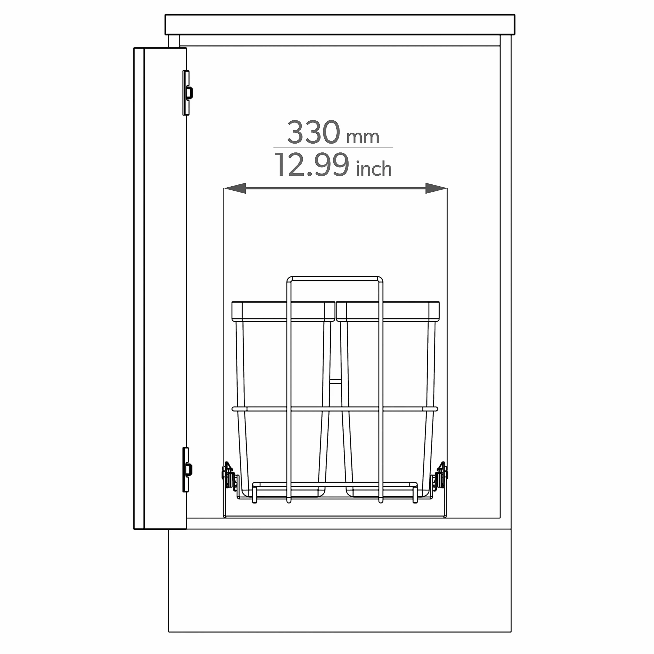 LM 79/4 kosz na śmieci do zabudowy, wysuwany kosz na śmieci 4 x 8 l, kolor antracytowy, 33,2 x 48 x 35,5 cm, system segregacji odpadów, szafka pod umywalkę