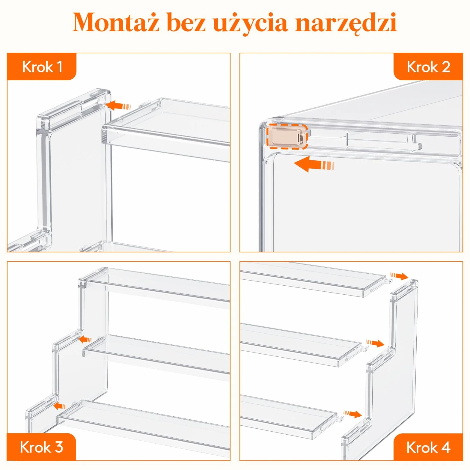 Lifewit 3 Tier Clear Display Risers Stand, 30.5 cm Plastikowe Risers do Wyświetlania, Plastikowe Organizatory do Figurek/Cupcake/Perfumy, Stojak Wyświetlania Biurkowego Dekoracji, 1 Opakowanie
