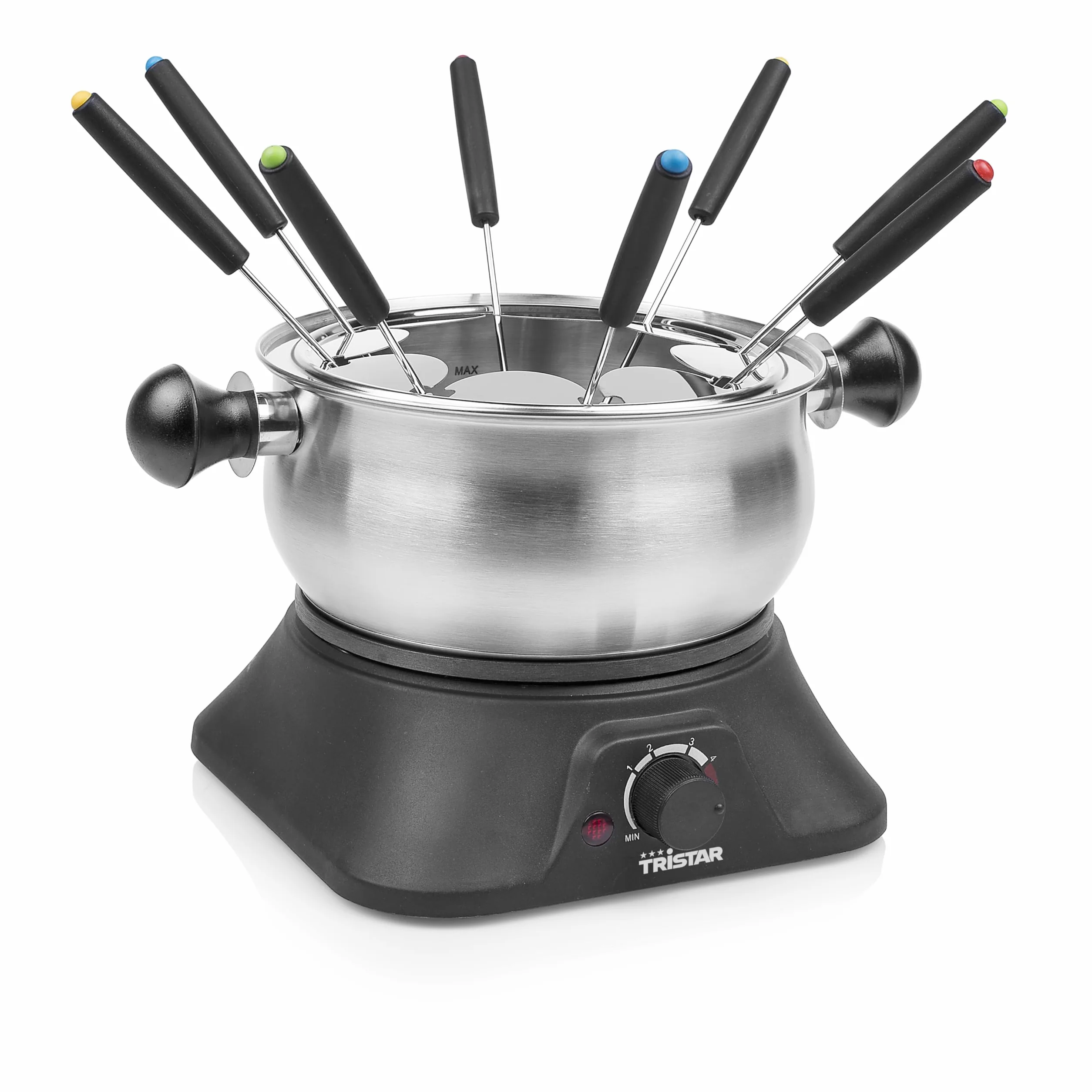 Tristar zestaw do fondue dla maksymalnie 8 osób, pojemność 1,3 l, widelce ze stali nierdzewnej i pierścień do sosów, 1400 W, FO-1109