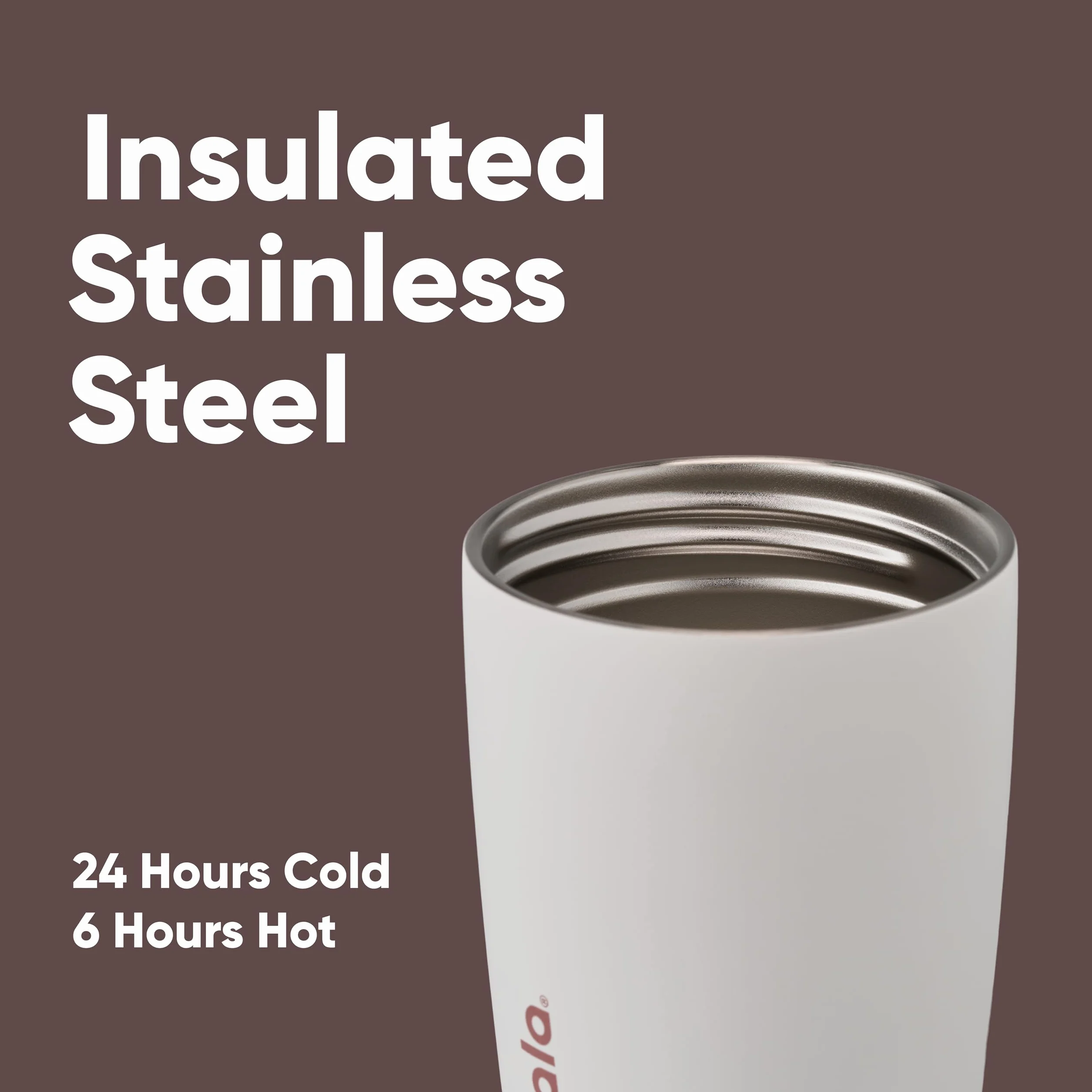Owala SmoothSip Slider izolowany kubek do kawy ze stali nierdzewnej, wielokrotnego użytku, kubek podróżny na gorącą kawę, bez BPA, 355 ml, ziarno wanilii