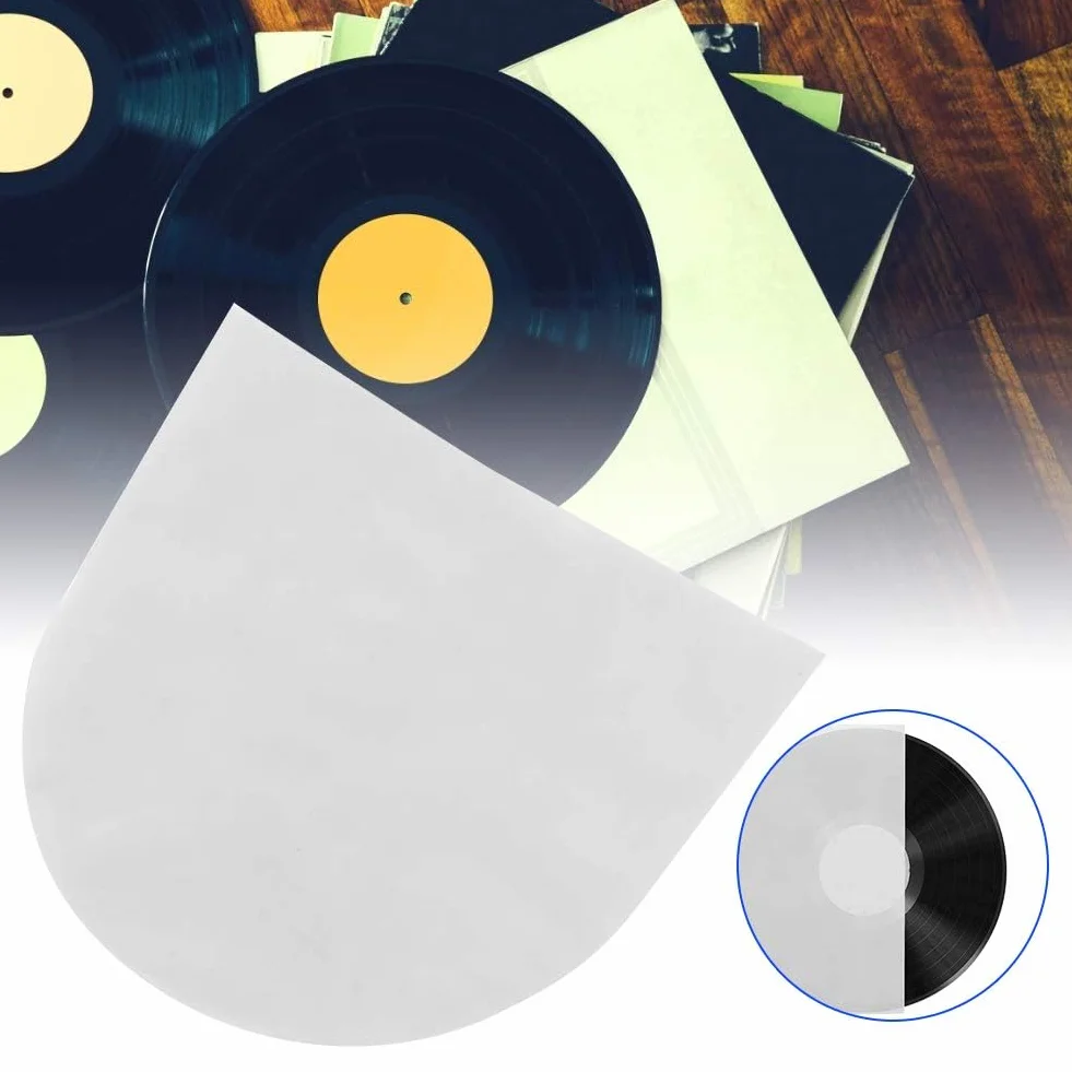 Pokrowce na Płyty, 100 Sztuk Półprzezroczystych Okładek na Płyty, Trwałe Płyty do Płyt ProtectVinyl, Wewnętrzne Pokrowce na Płyty Vinly do Płyt Winylowych 7 Cali