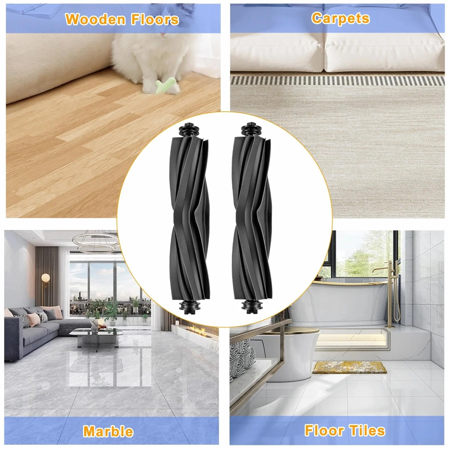 Szczotki Rolkowe do Dreame L10s Ultra/L10s Pro Ultra Heat/L10s Ultra Gen 2/L10s Pro Gen 2/D10 Plus Gen 2/L10s Plus/L20 Ultra/L10 Prime/L10 Ultra /L40 Ultra/X40 Master/X30 Ultra Odkurzacza