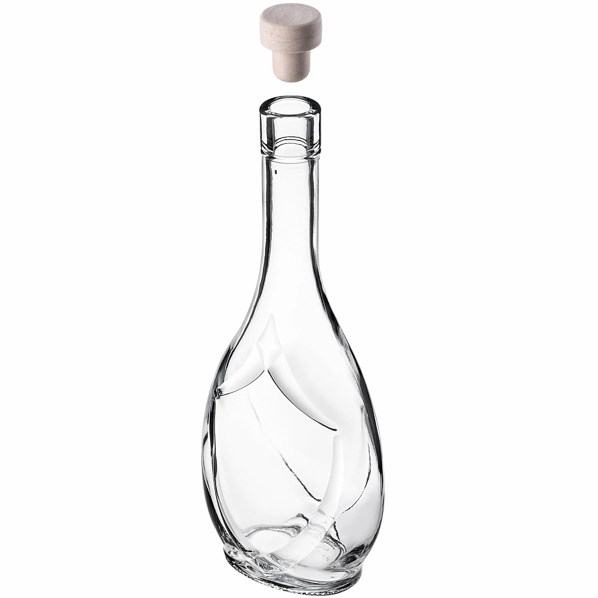 KADAX Zestaw 10 szt. Butelki z korkiem 500 ml do likierów, win i nalewek, szczelny korek chroni aromat, przezroczyste szkło ułatwia kontrolę