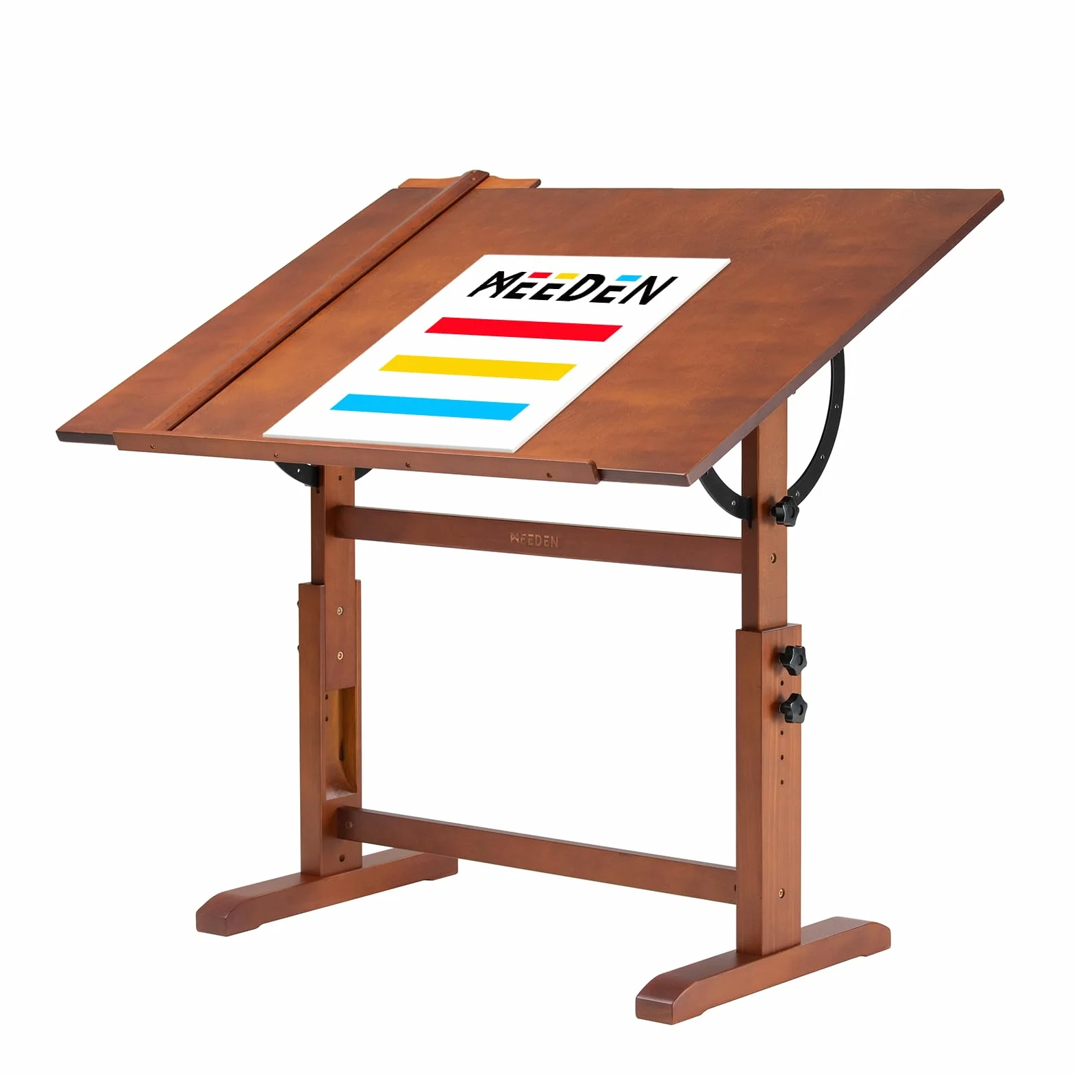 MEEDEN Drewniany Stół Kreślarski 107 x 76 cm Regulowana Wysokość Uchylny Blat