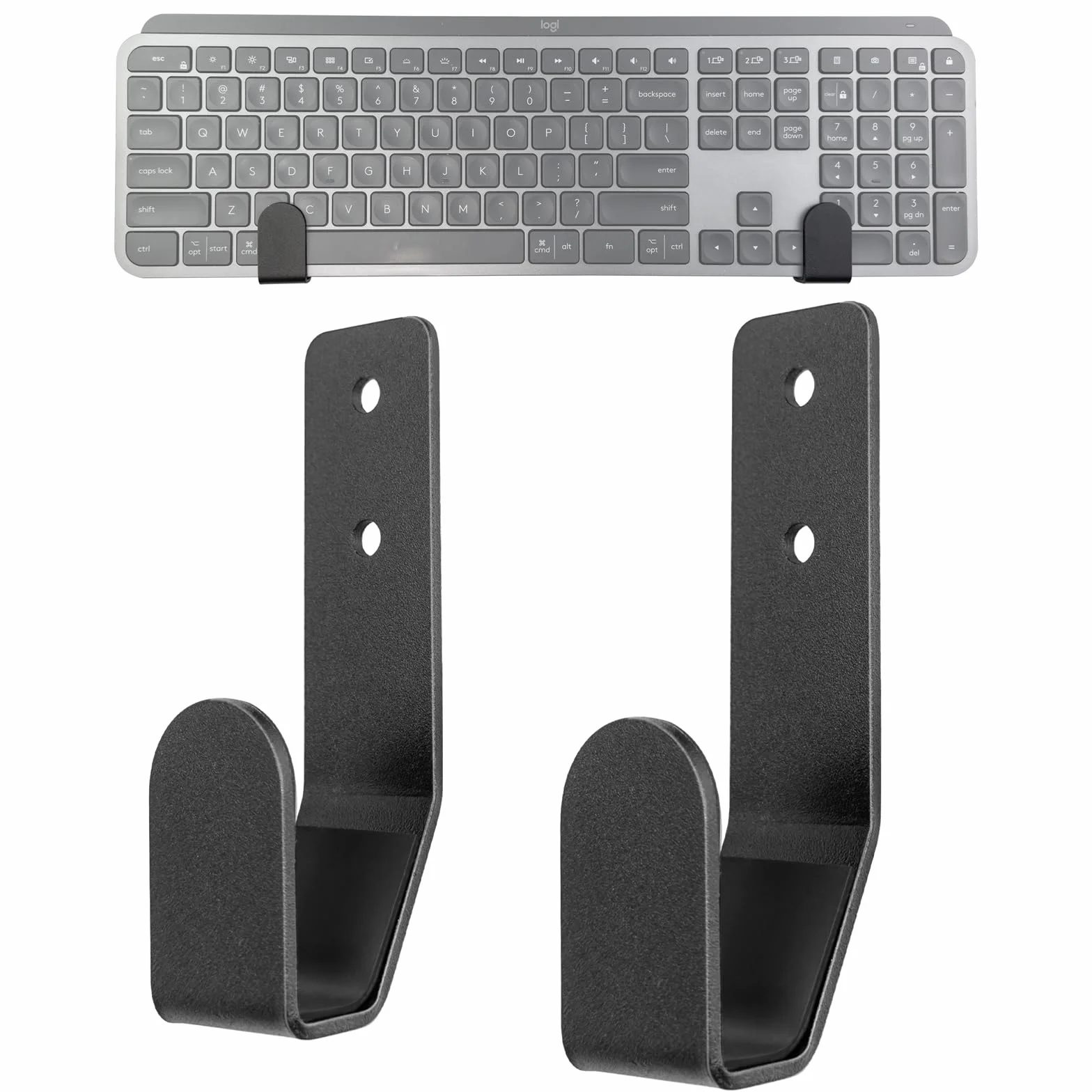 Logitech Stalowy uchwyt ścienny na klawiaturę do gier, uniwersalny przewodowy/bezprzewodowy, do urządzeń <2,5cm