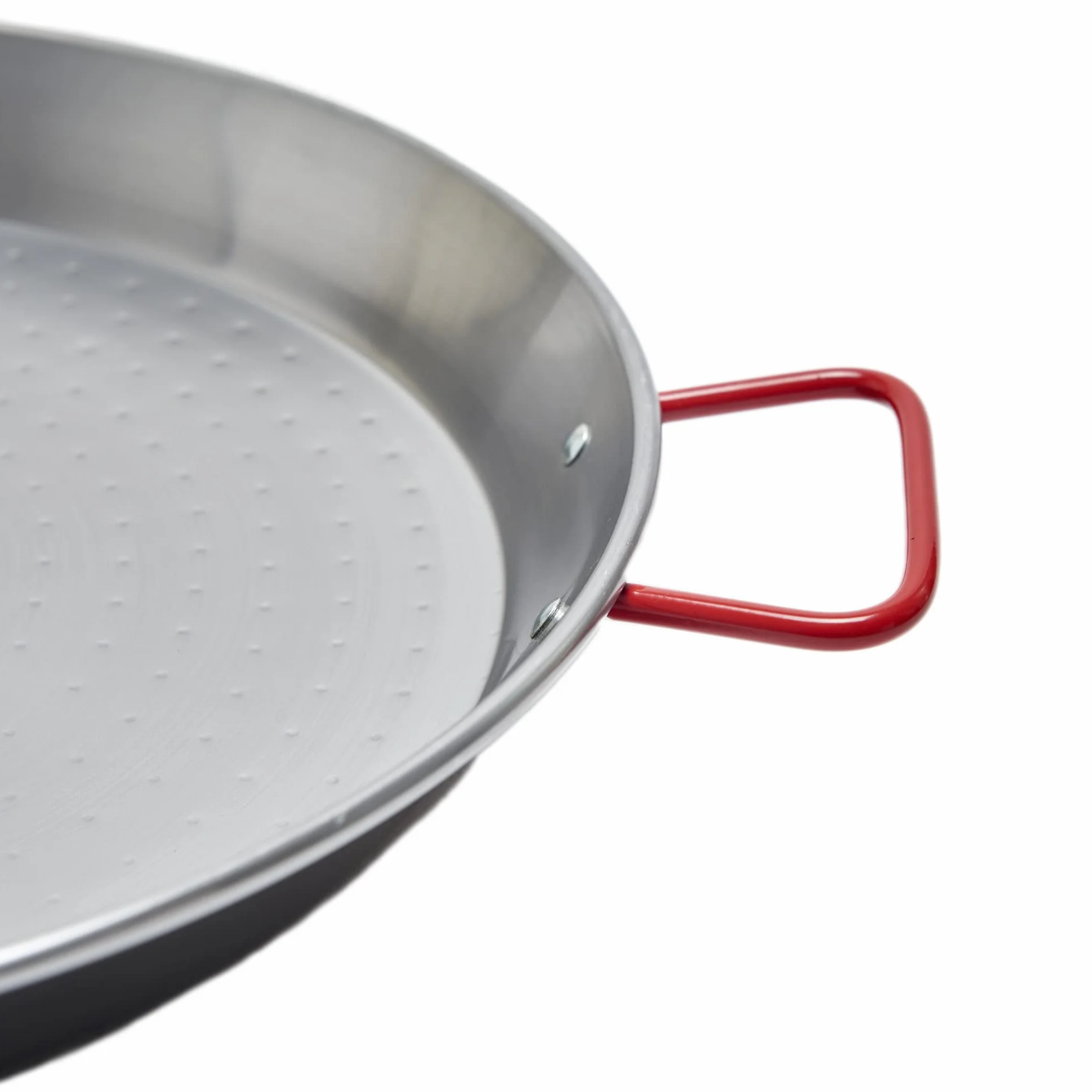Garcima La Ideal Patelnia do paelli ze stali polerowanej, srebrna/czerwona, 20 cm