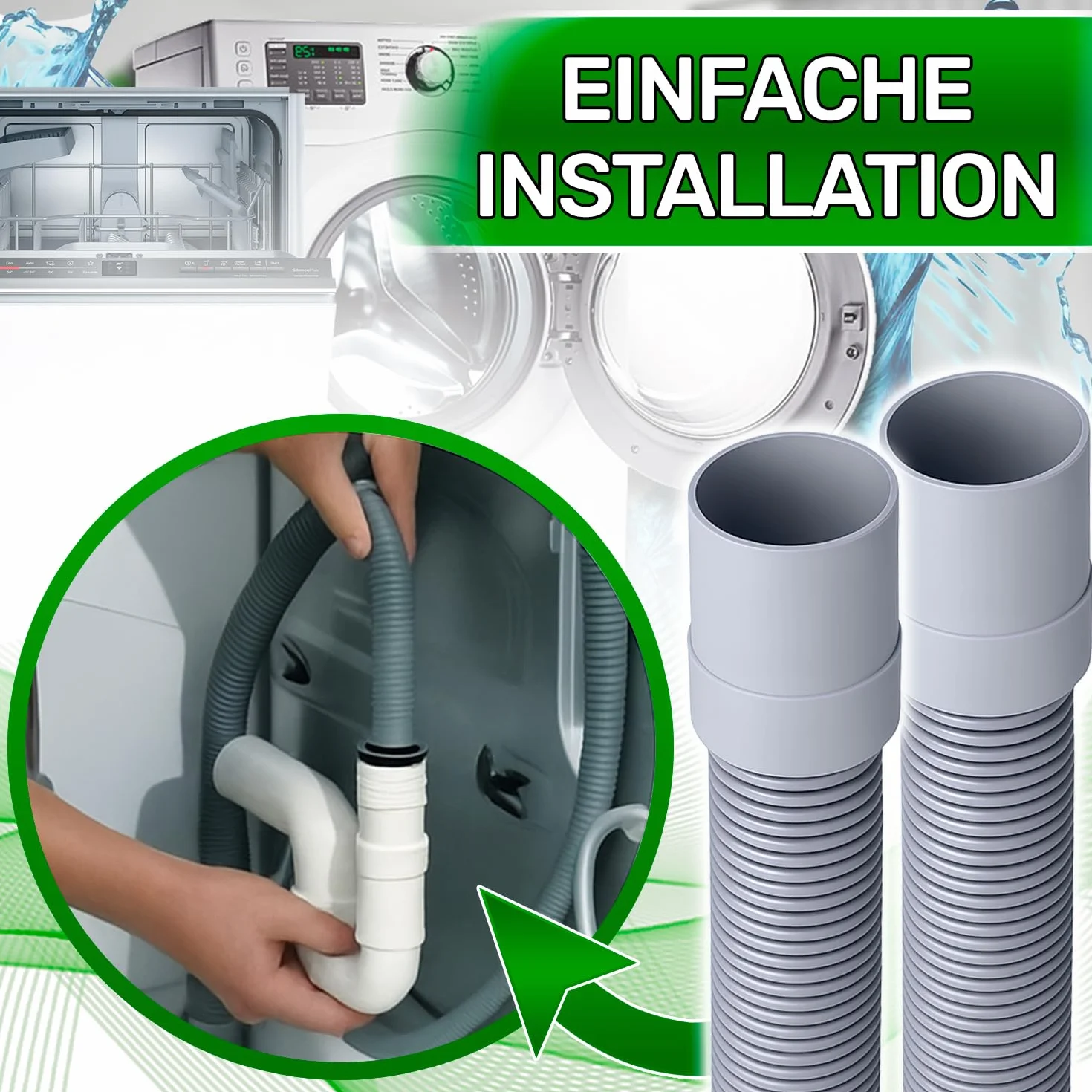 Rura Desague Pralka i zmywarka z uchwytem 2,5 m Ø 19/22 mm z oryginalnym kodem 2803800500 dla Beko 481953028962 dla Whirlpool - 5 lat - ONIX TECH