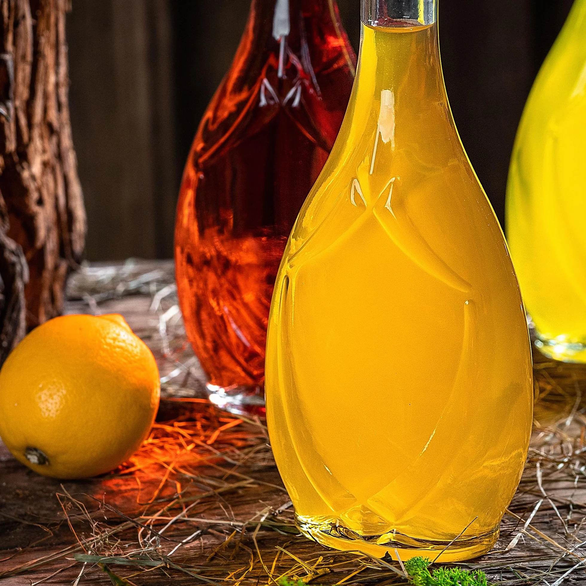 KADAX Zestaw 10 szt. Butelki z korkiem 500 ml do likierów, win i nalewek, szczelny korek chroni aromat, przezroczyste szkło ułatwia kontrolę