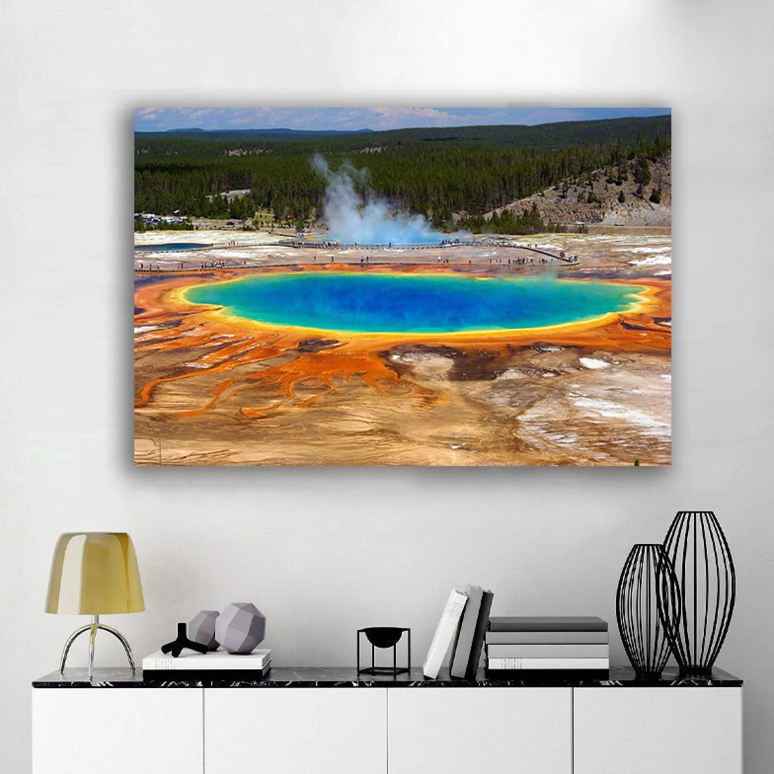 Park narodowy Yellowstone płótno sztuka ścienna krajobraz obrazy - obrazy panoramiczne nadruk na płótnie natura plakat artystyczne wydruki ścienne do dekoracji salonu 70 x 100 cm bez ramy