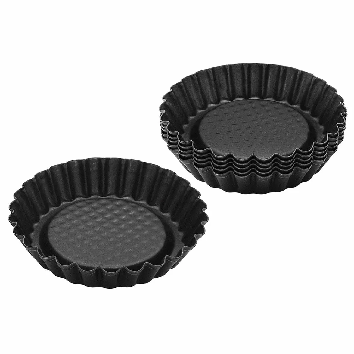 Zenker Mini foremki do tarty, stal nierdzewna, czarne/metaliczne, średnica 10,5 cm, zestaw 6 szt