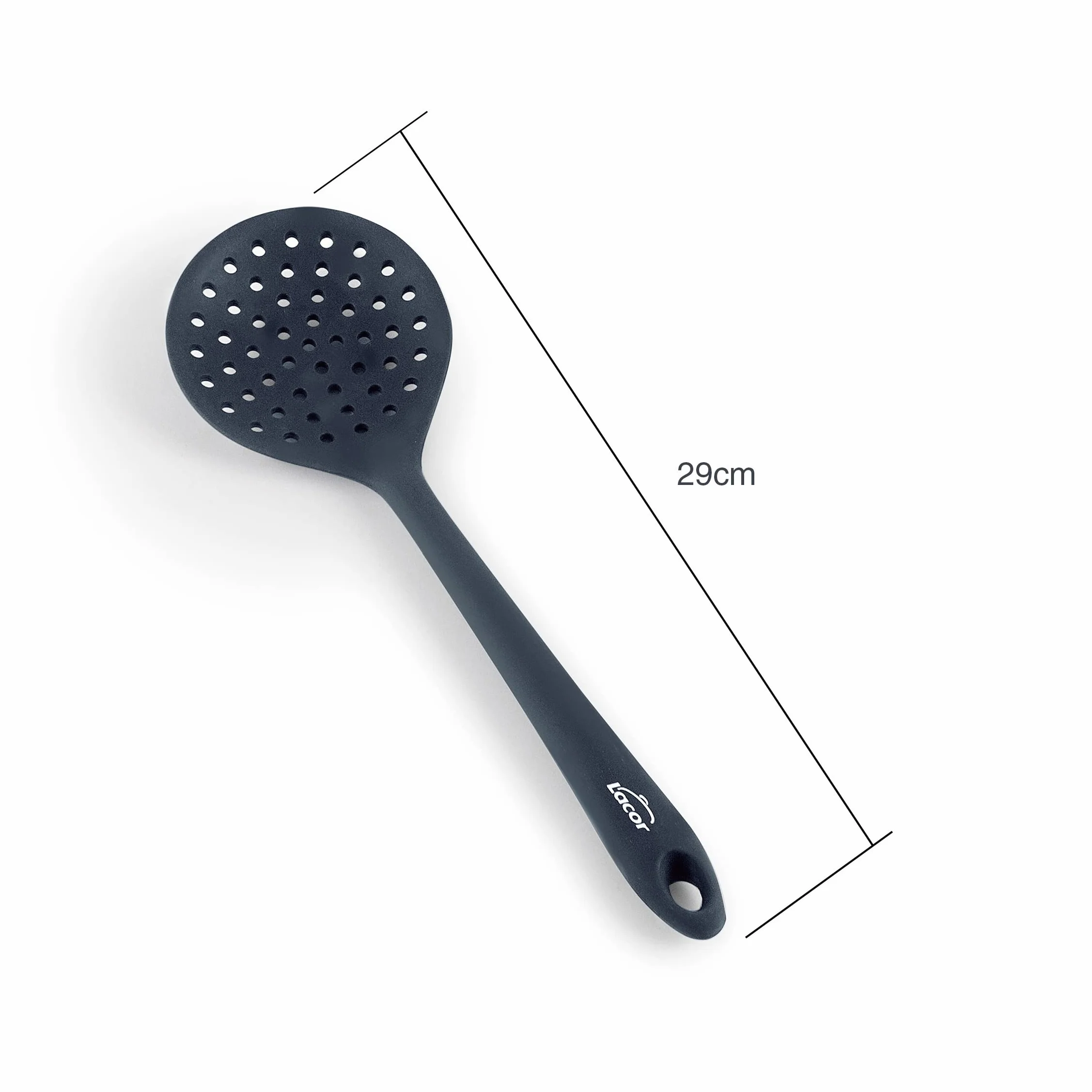 Lacor - 64467 - Szary Odpieniacz Kuchenny, Silikonowy Skimmer, Przybory Kuchenne, Ergonomiczny Uchwyt, Powłoka Nieprzywierająca, Odporny Na Wysokie Temperatury, Nadaje Się Do Mycia W Zmywarce, Długość