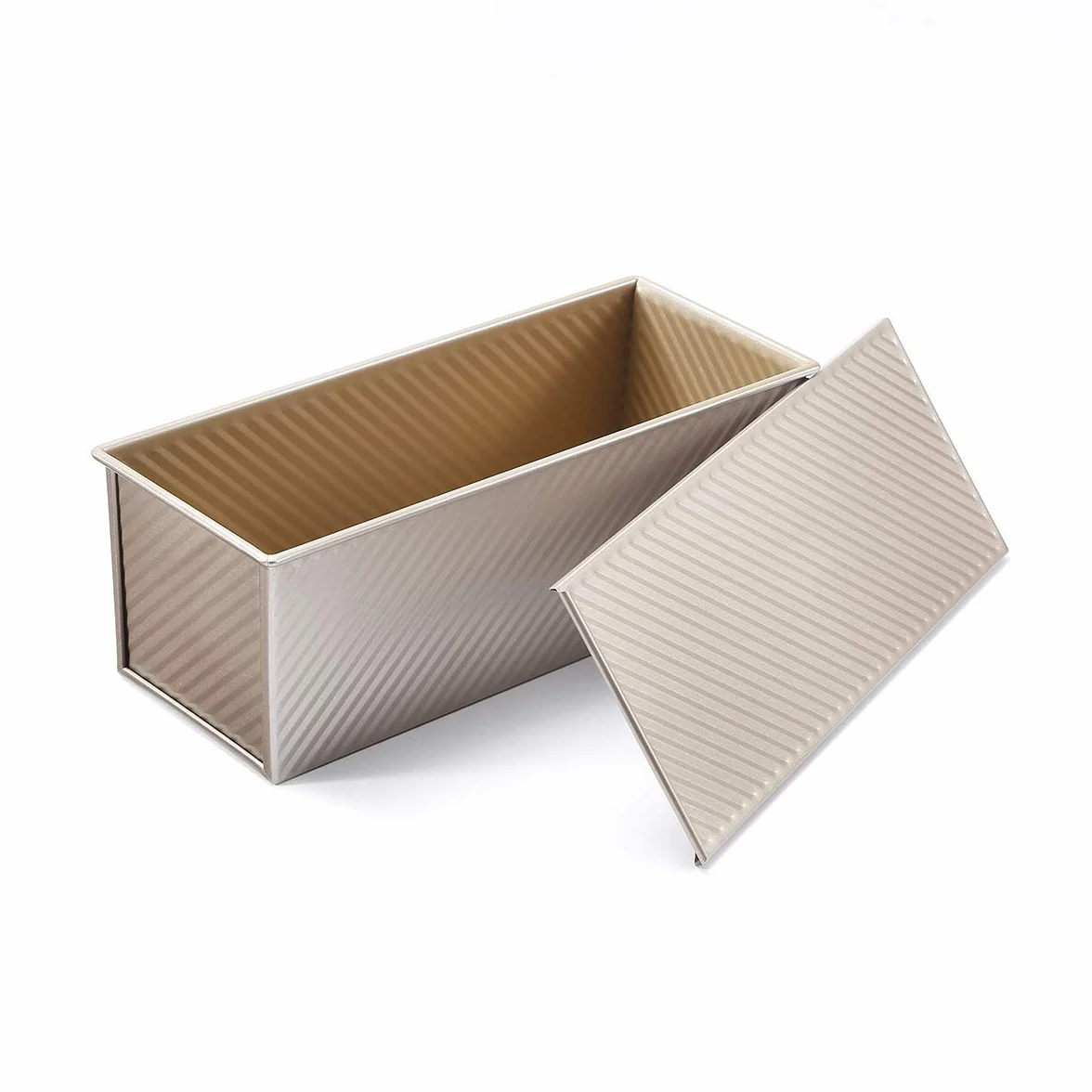 Monfish Pullman forma do bochenka chleba puszka z przesuwaną pokrywką stal aluminiowa 1000 g ciasto champgne gold nieprzywierająca 34 x 13,5 x 12 cm