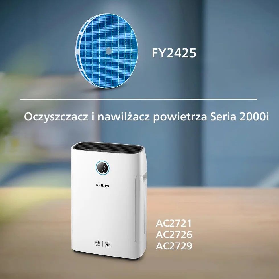 Philips Oryginalny filtr nawilżający NanoCloud do oczyszczaczo-nawilżacza powietrza 2 w 1 serii 2000i AC2721, AC2726, AC2729, żywotność do 6 miesięcy (FY2425/30)