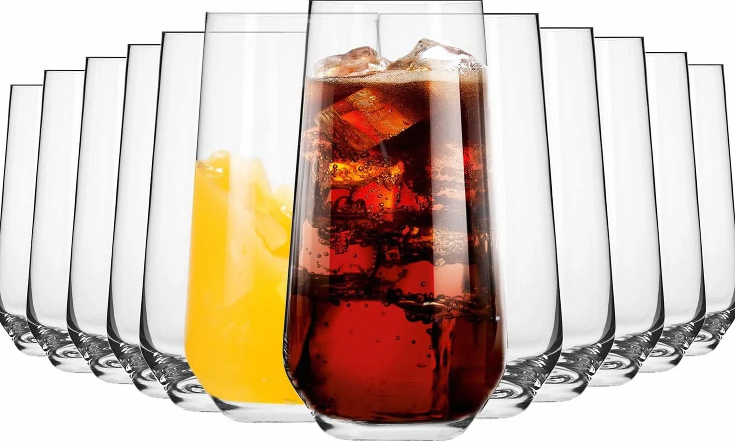 KROSNO Szklanki 480 ml Zestaw 12 Sztuk Splendour do Wody Soków Napojów