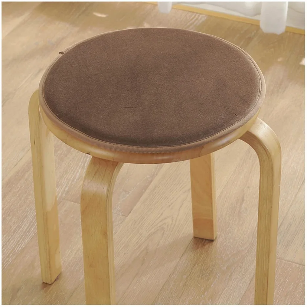 Okrągłe poduszki na krzesła 30 CM / 34 CM / 40 CM Okrągłe poduszki do siedzenia Antypoślizgowe stołki Podkładki z krawatami Bar Wysokie taborety kuchenne Poduszki na krzesła 1/2/4 paczek (kolor: brązo