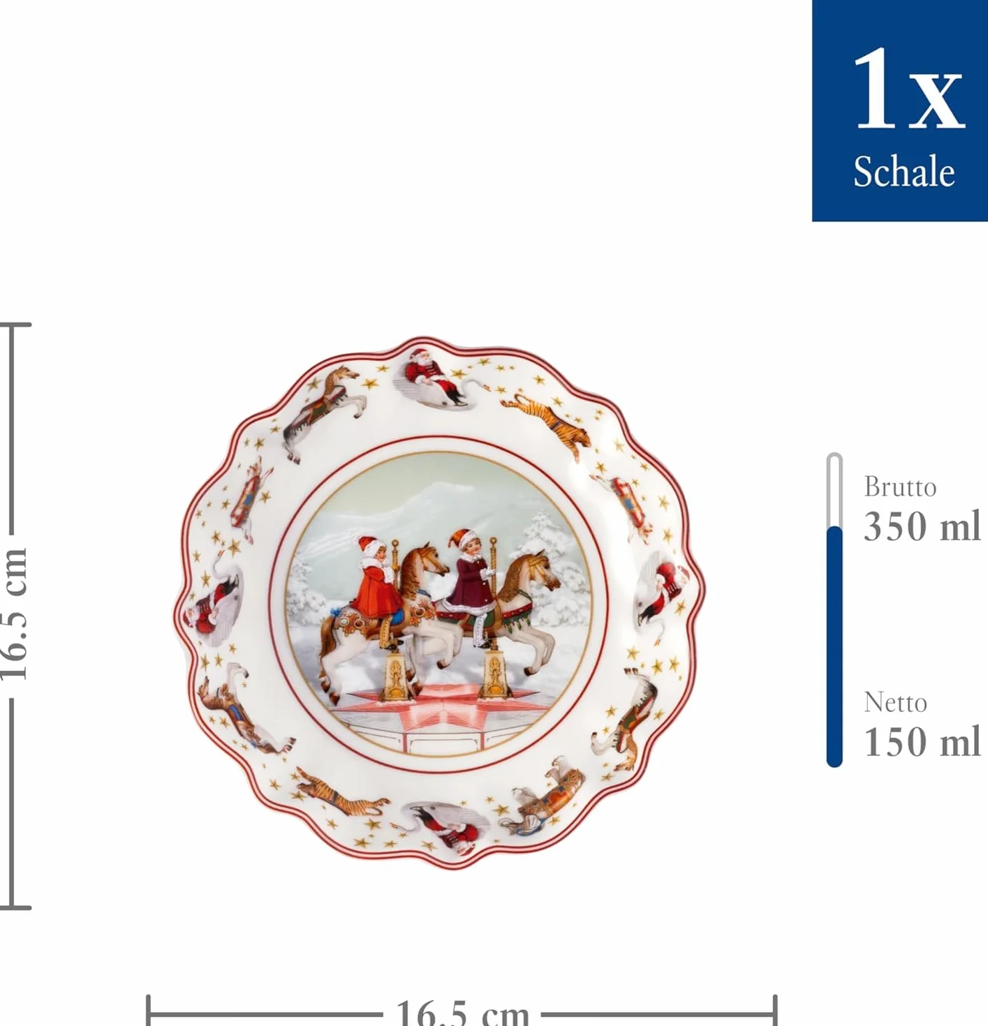 Villeroy & Boch – Annual Christmas Edition, miska mała, edycja 2024, porcelana Premium, ekskluzywny przedmiot kolekcjonerski, 16,5 x 16,5 x 3,5 cm