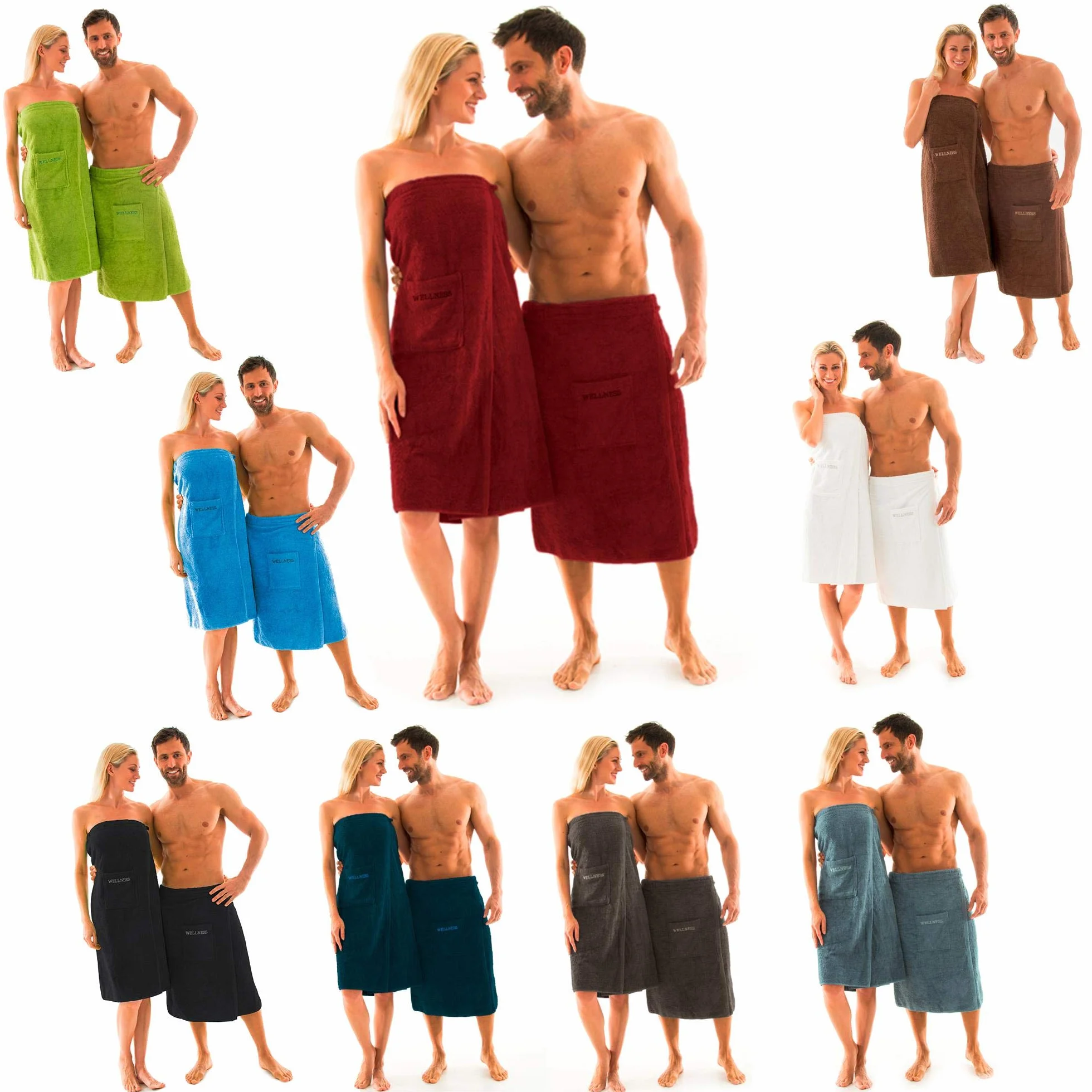 aqua-textil Wellness damski kilt do sauny 90 x 150 cm szary bawełna frotte