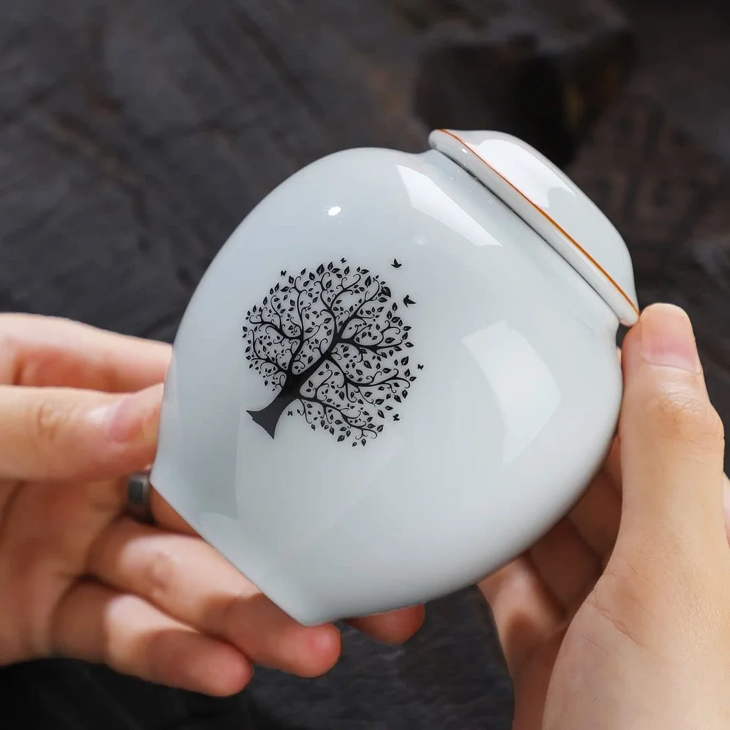 Ceramiczne mini urny na prochy Drzewo Życia dla dorosłych i zwierząt