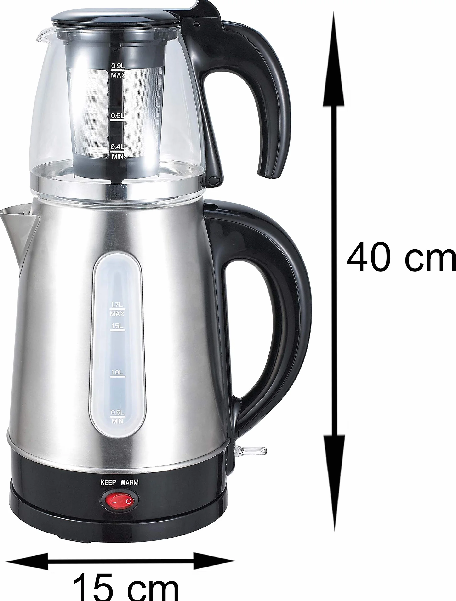 Zaparzacz do herbaty | 2200 W | zabezpieczenie przed przegrzaniem | w 100% wolne od BPA | szkło bezpieczne | filtr wapienny | ekspres do herbaty | czajnik elektryczny | Water Kettle | zaparzacz do