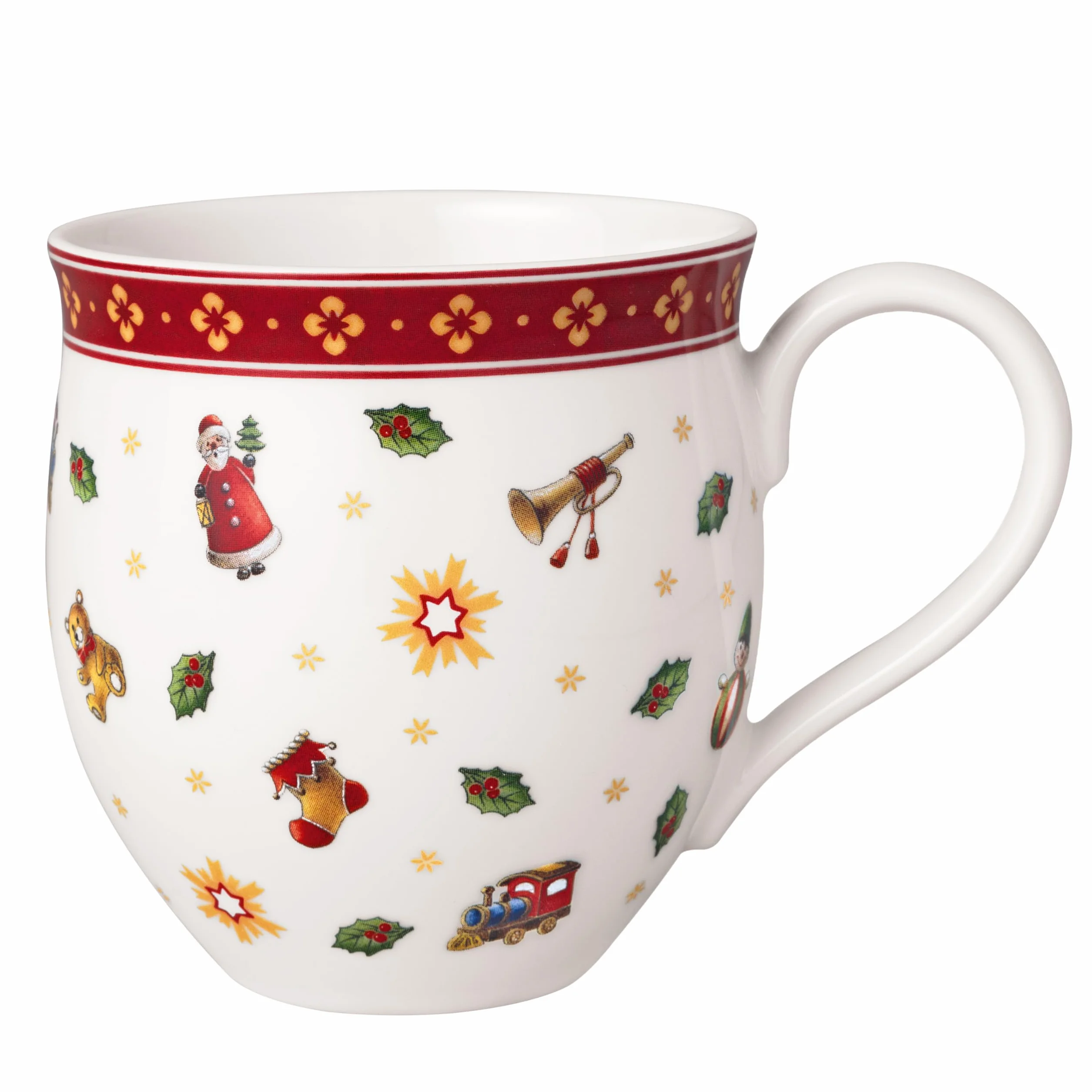 Villeroy & Boch – Toy's Delight kubek z uchem, kubek, filiżanka bożonarodzeniowa, filiżanka do kawy, kubek do gorących napojów, filiżanka na zimę, świąteczny kubek do kawy, porcelana