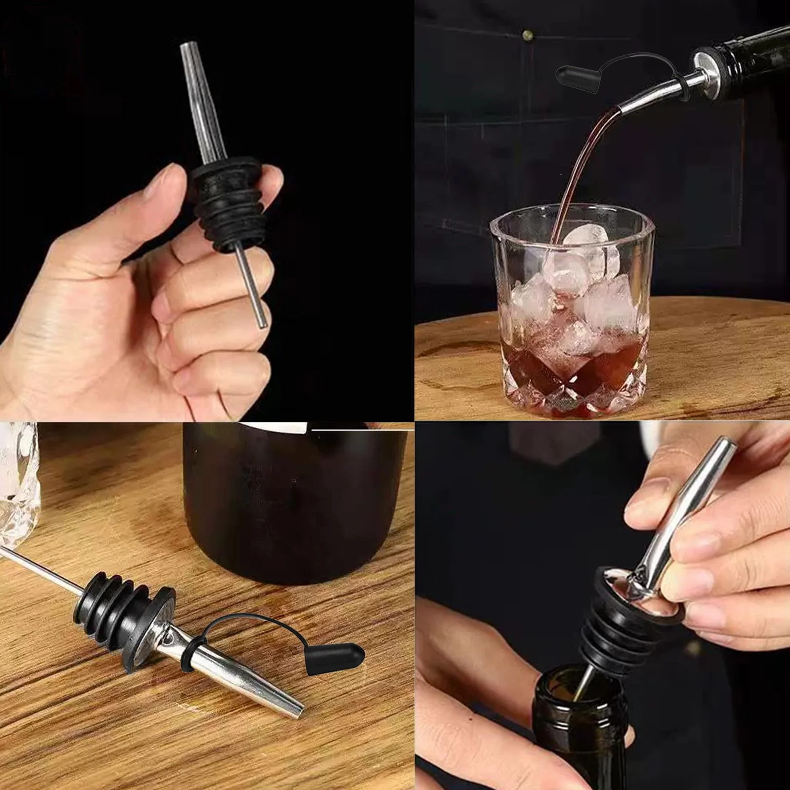 Ewwtrey 12 szt. Nalewacze do butelek alkoholi, szybkie nalewacze do alkoholu, nalewak alkoholowy ze stali nierdzewnej, stożkowa wylewka do domowego baru, oliwy z oliwek, korek