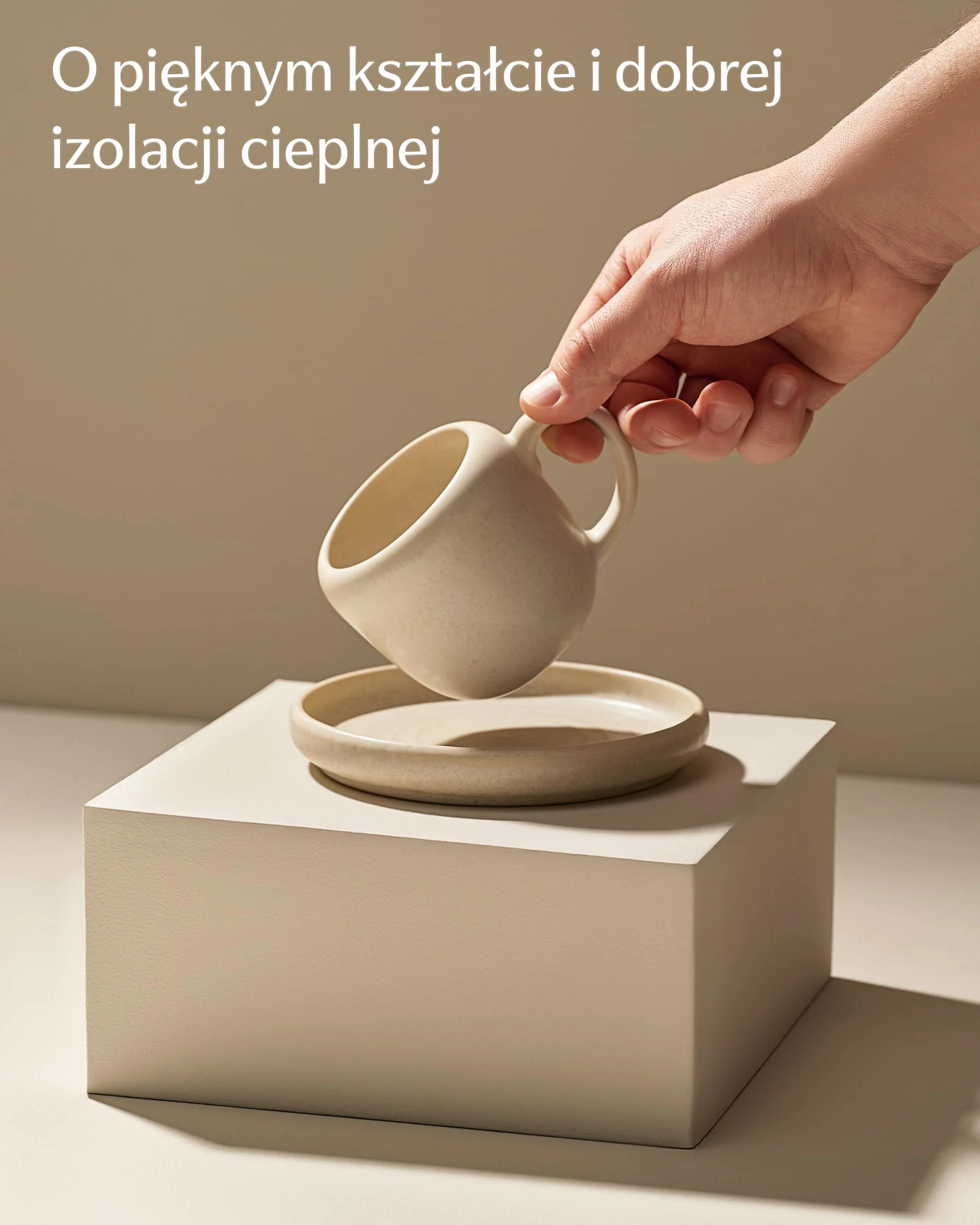 Cosumy Filiżanki do Cappuccino 4 Szt. 200 ml – Zestaw Filiżanek do Kawy z Talerzykiem w Bieli – Ergonomiczne Ucho, Grube Ścianki – Do Mikrofalówki i Zmywarki – Zestaw na 4 Osoby