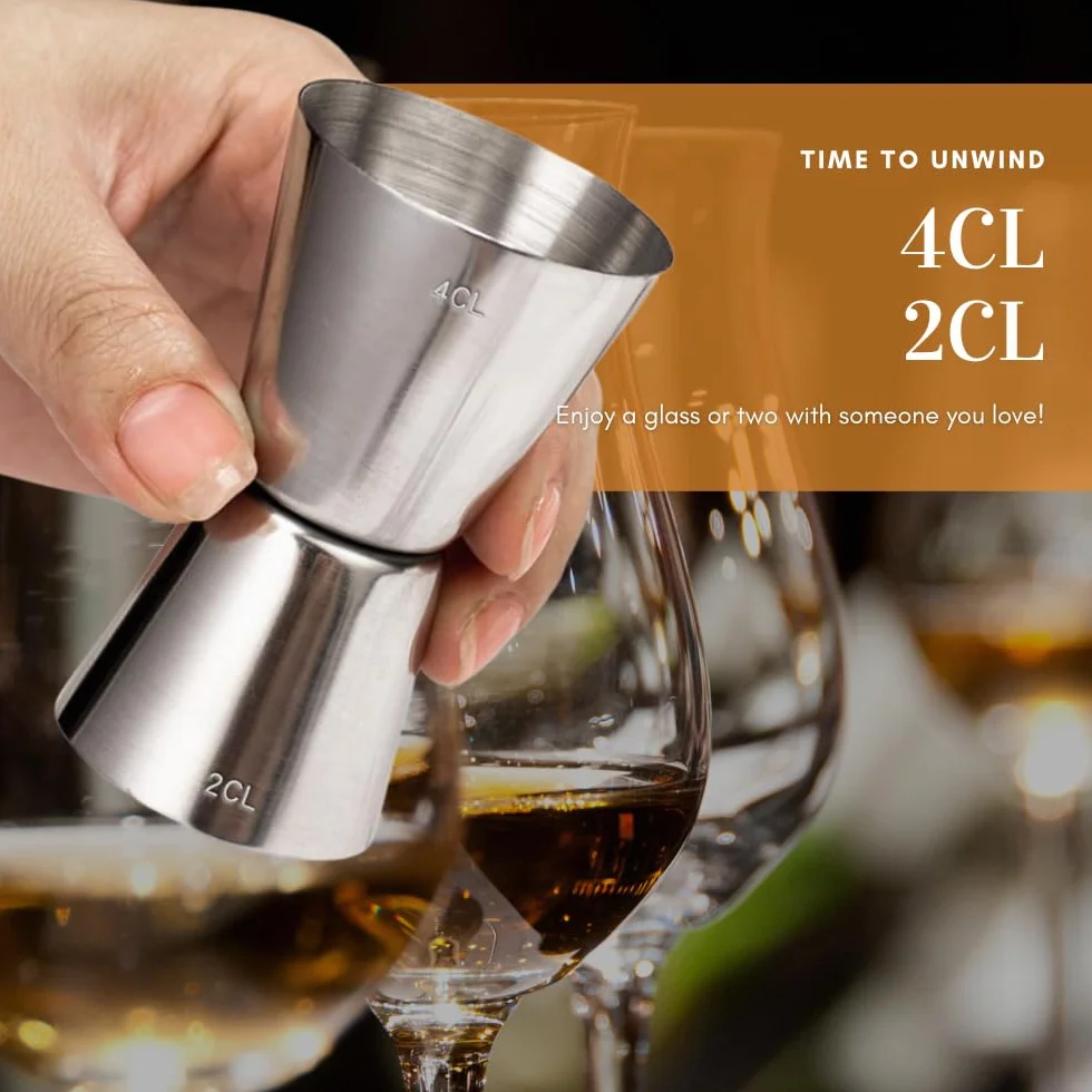 Spirit Measures 2cl 4cl – 304 stal szlachetna Jigger Spirit Measure Set Cocktail Measure Cup Set Whiskey Shot Measure für gin, alkohol Drink