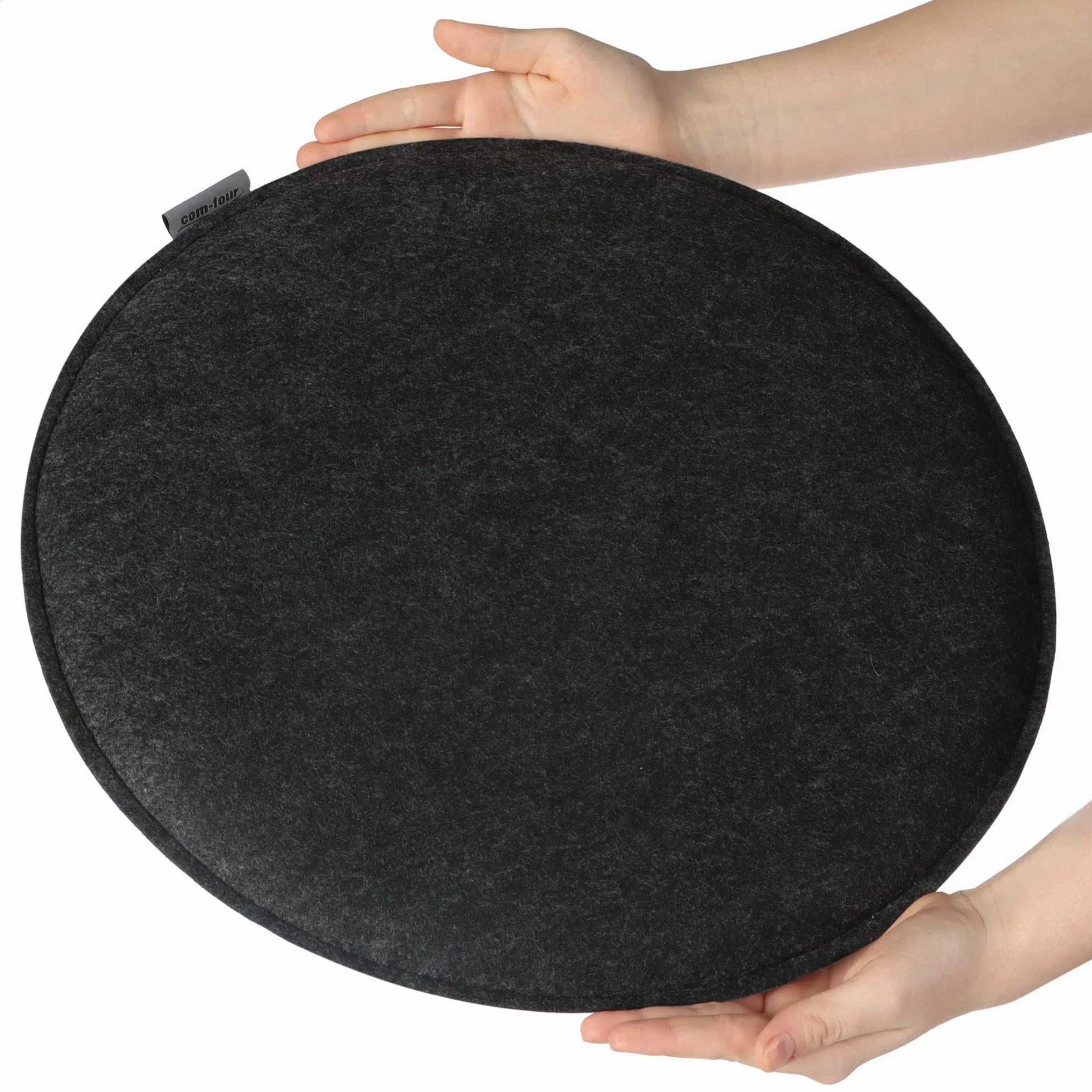 COM-FOUR® 4x poduszki do siedzenia wykonane z filcu - wyscielane poduszki na krzesla - okragla podkladka do siedzenia do jadalni, ogrodu, balkonu - antyposlizgowy spód z antyposlizgiem