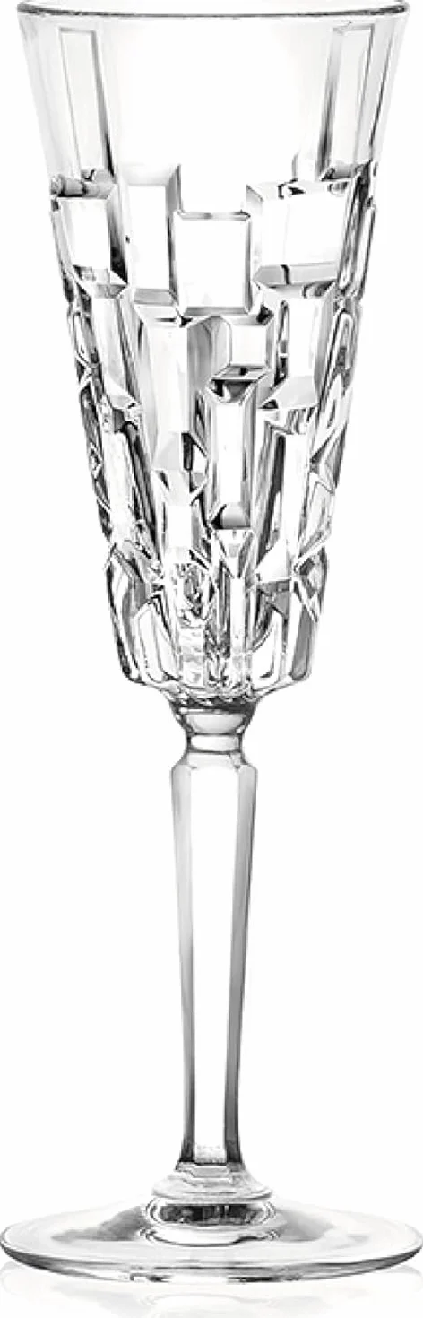 RCR 27437020006 Etna Champagne Flute, Set of 6, 190 ml, Dishwasher Safe, Ideal for New Homeowners or Dinner Parties, Celebration Glasses