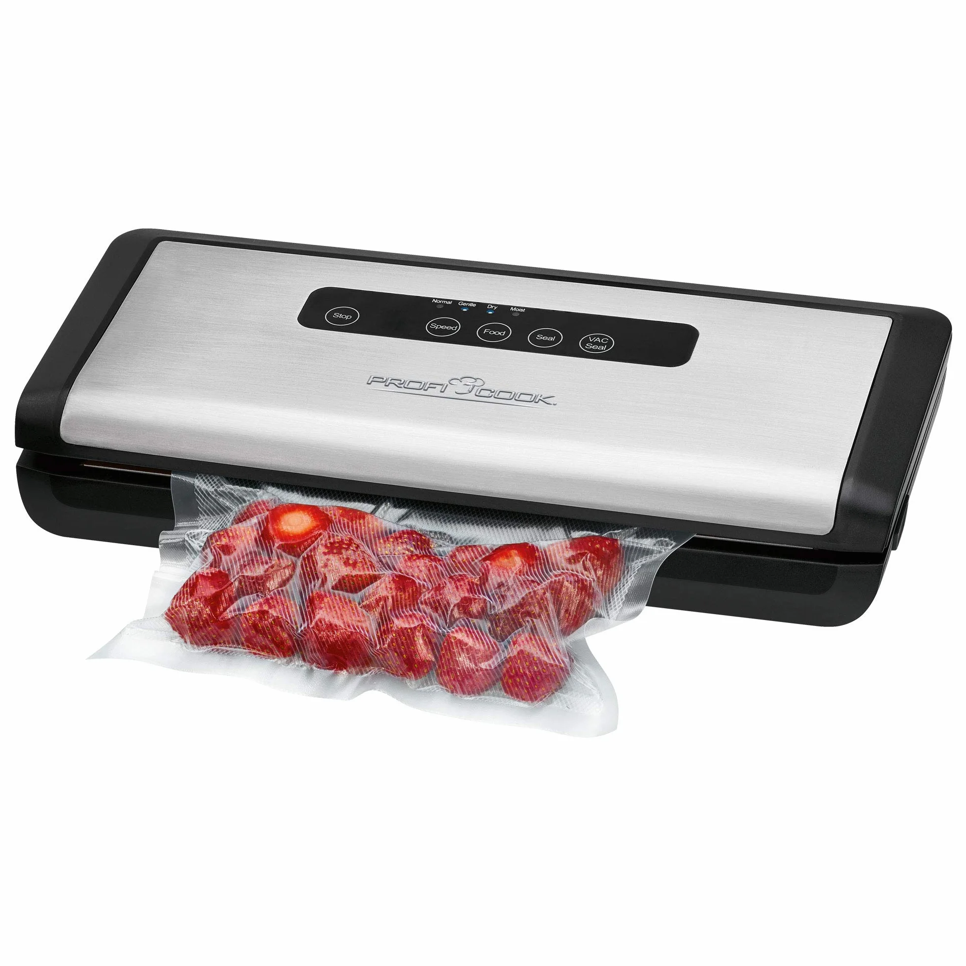 Proficook PC-VK 1146 Automatyczne Urządzenie Do Pakowania Próżniowego z Elektronicznym Czujnikiem Dotykowym, 120 W, Stal Szlachetna, Czarny/Srebrny