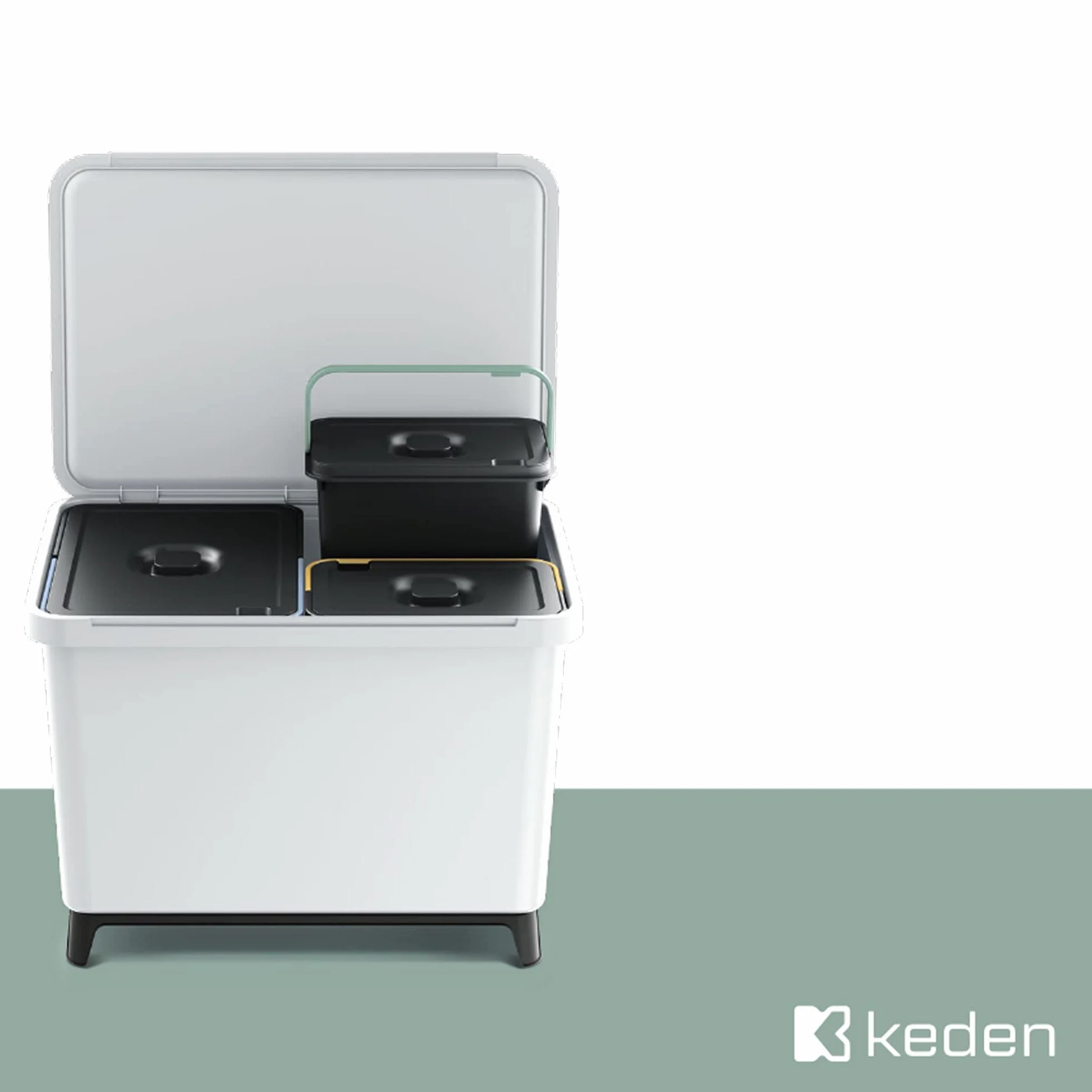 System sortowania recyklingu 3x10L biały KEDEN