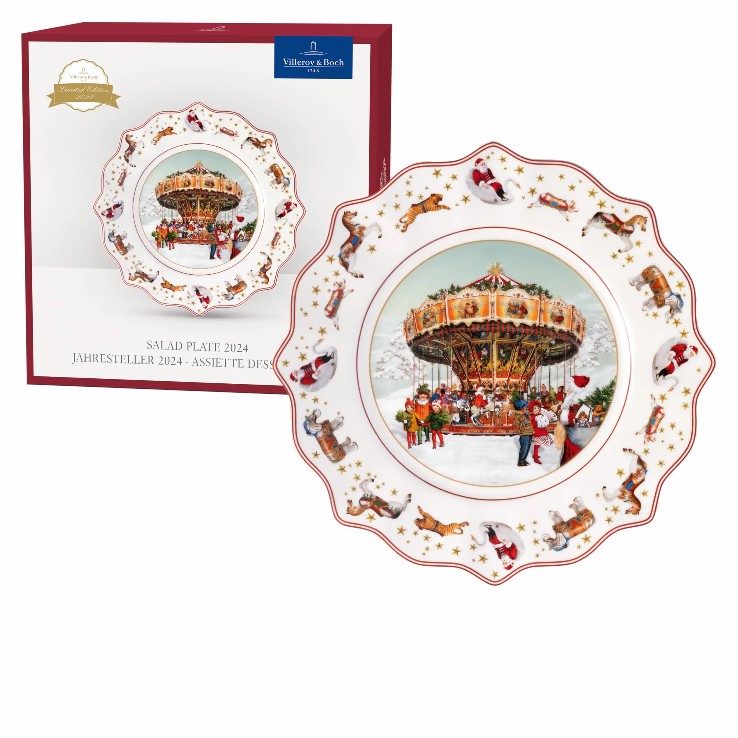 Villeroy & Boch – Annual Christmas Edition, talerz, edycja 2024, porcelana Premium, ekskluzywny przedmiot kolekcjonerski, 23,5 x 23,5 x 3 cm