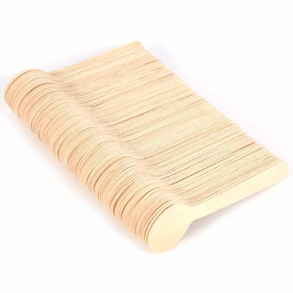 100 szt. drewnianych łyżeczek zestaw sztućców – drewniane łyżki łyżka do lodów i herbaty 10 cm sztućce solidne, trwałe, elegancka alternatywa dla plastiku - degustacja deserów, imprezy, grill, piknik,
