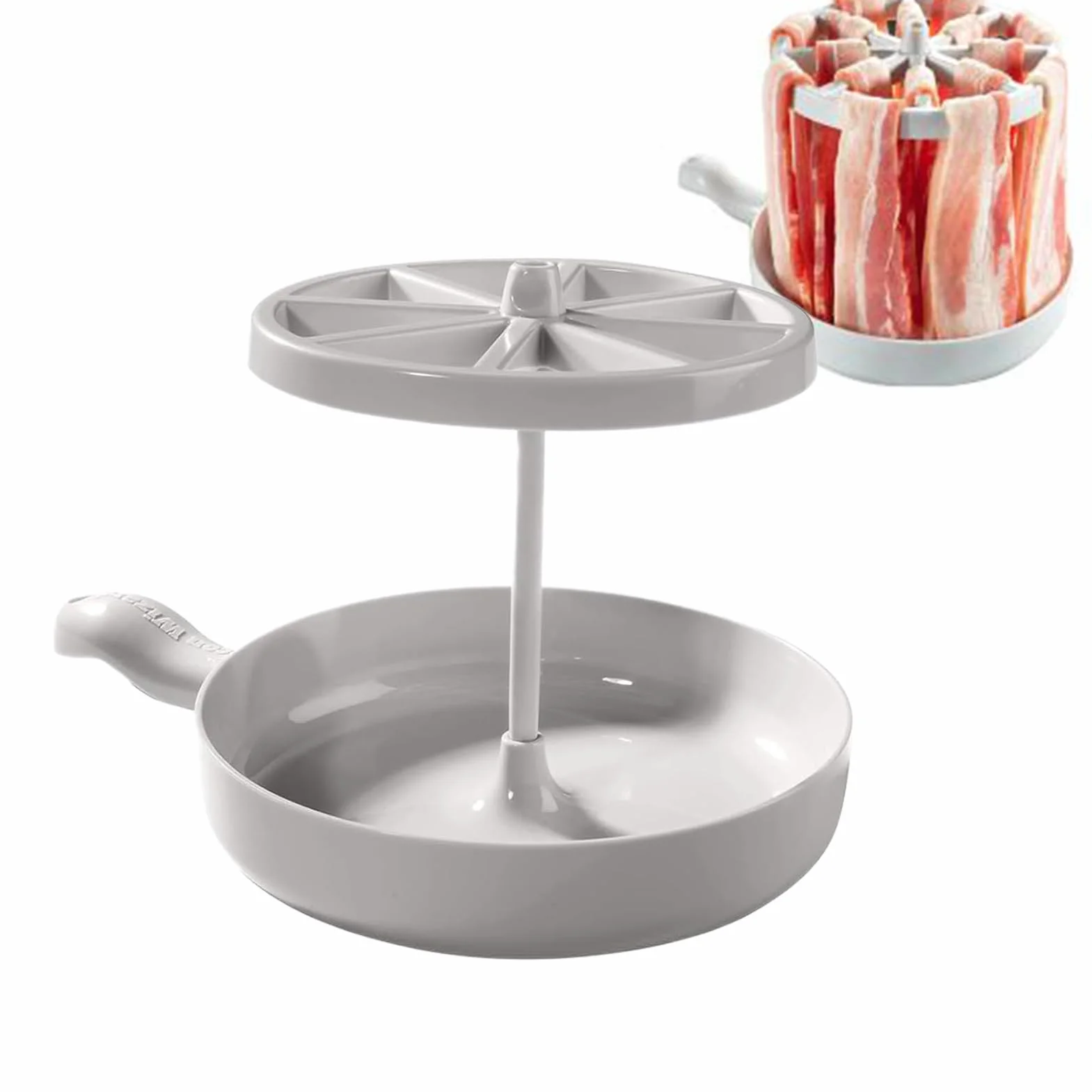 Stojak na bekon do kuchenki mikrofalowej, bekonu, do chrupiącego boczku, kuchennej kuchenki mikrofalowej, boczek, wielofunkcyjna taca do kuchenki mikrofalowej, wielokrotnego użytku, stojak na bekon do