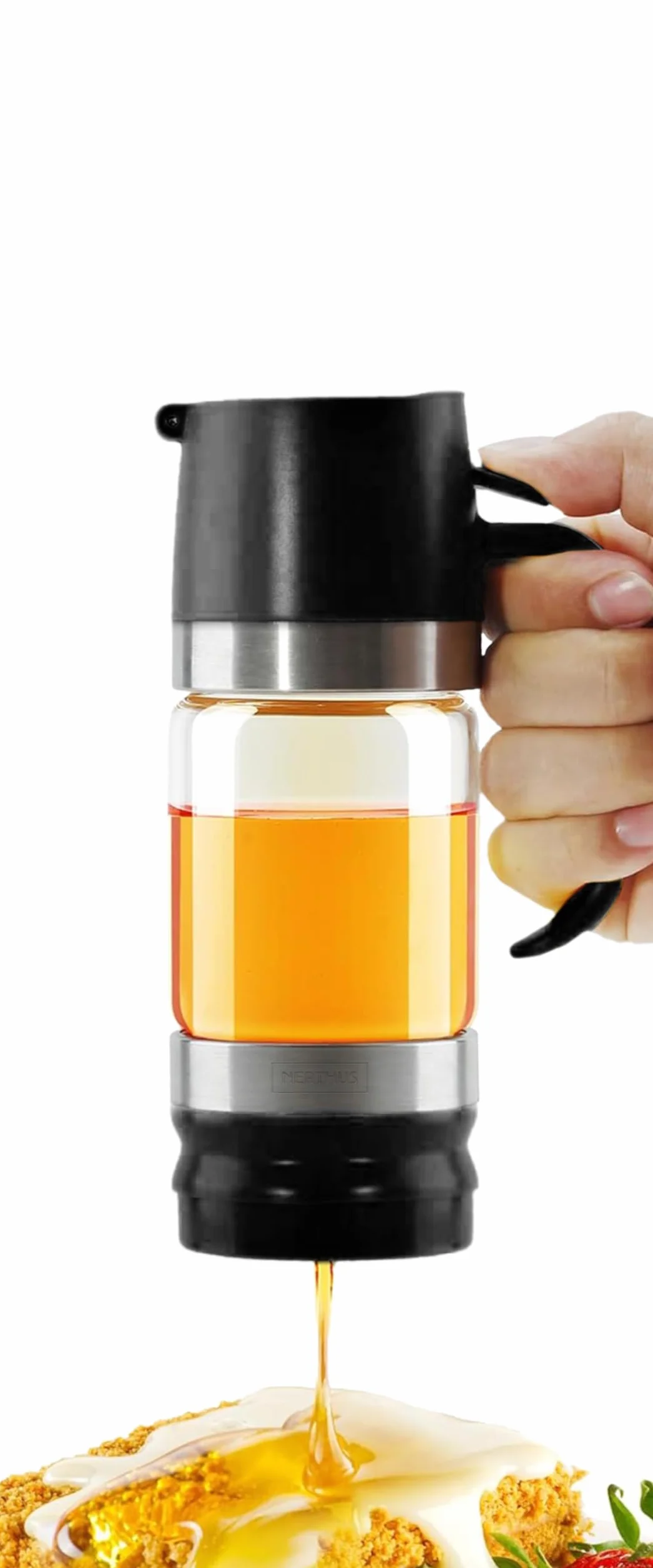 Nerthus FIH 1479 słoik na miód 350 ml z dozownikiem do serwowania miodu na śniadanie