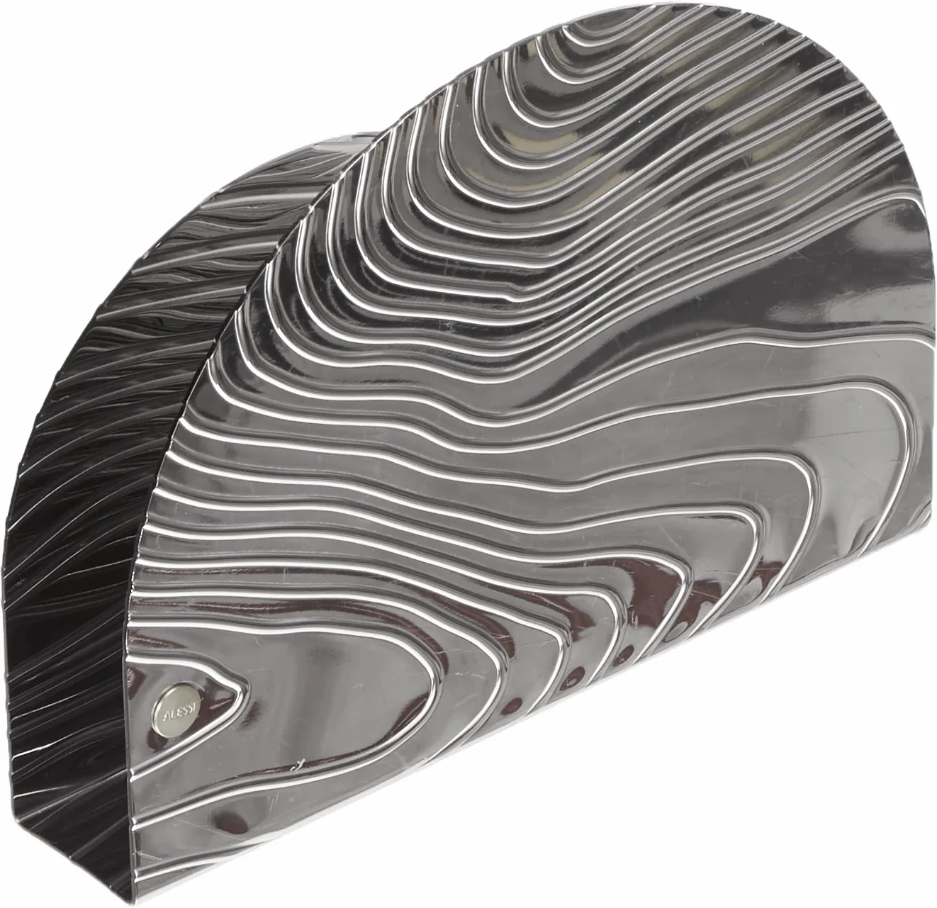 Alessi Fornir PU08 - designerskie serwetki, stal nierdzewna 18/10 z wytłoczoną dekoracją, szare | czarne