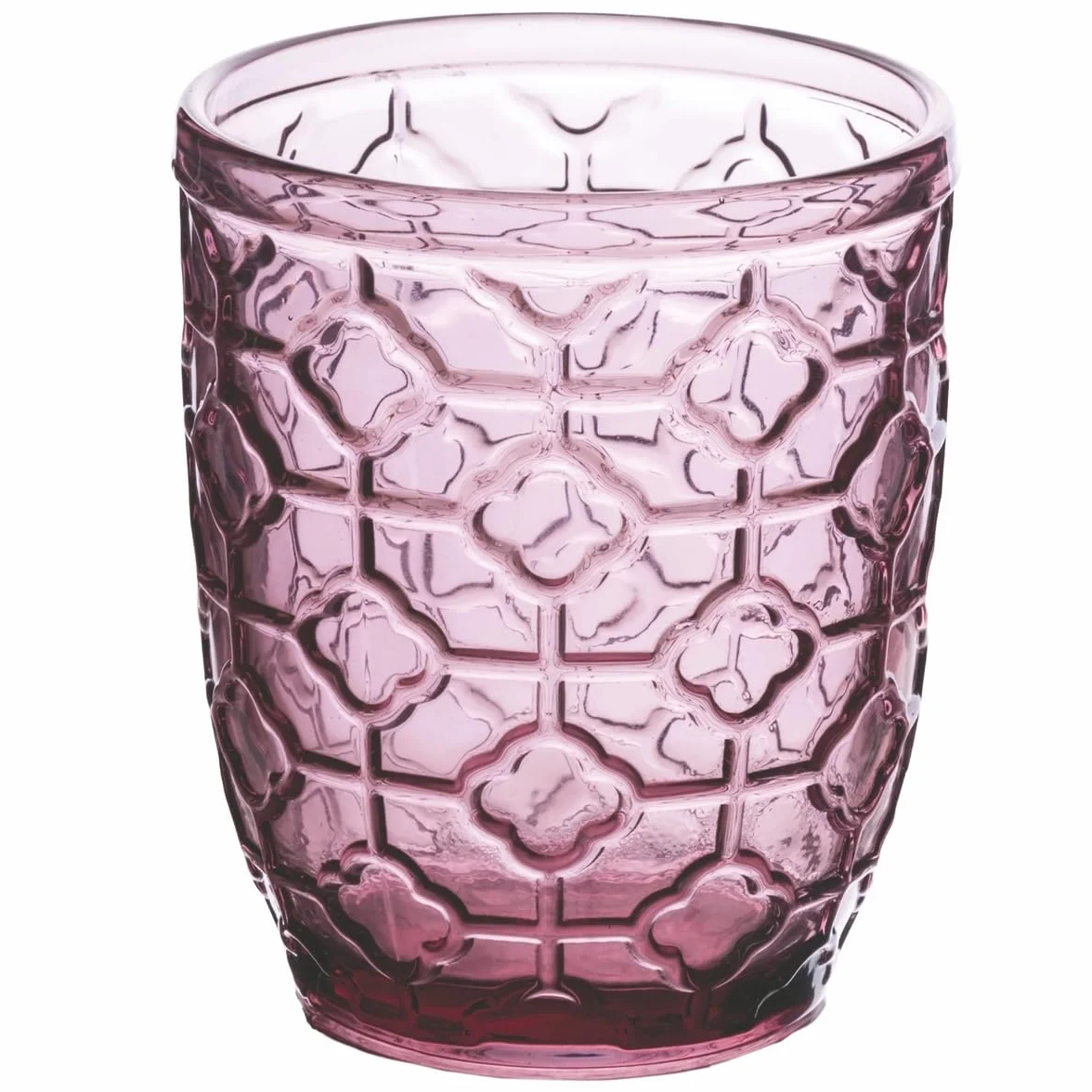 Villa d'Este Home Tivoli Geometria Zestaw kolorowych szklanek na wodę z tłoczonym tłoczeniem, 300 ml, wielokolorowy, 6 sztuk (1 szt.)