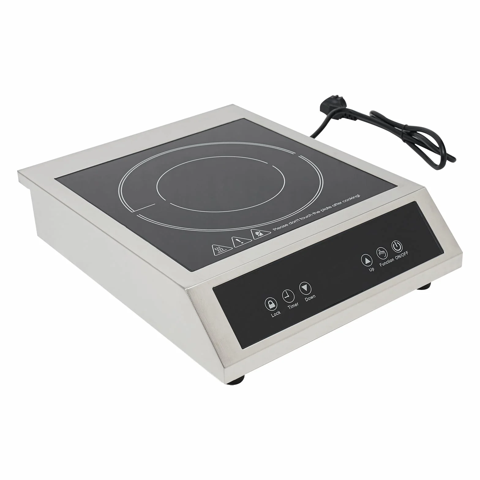 Komercyjna kuchenka indukcyjna 3500 W, inteligentne gotowanie, blat roboczy, indukcja, 11-stopniowa regulacja, kompaktowa konstrukcja, płyta indukcyjna do garnków, magnetyczna zawartość żelaza 30%