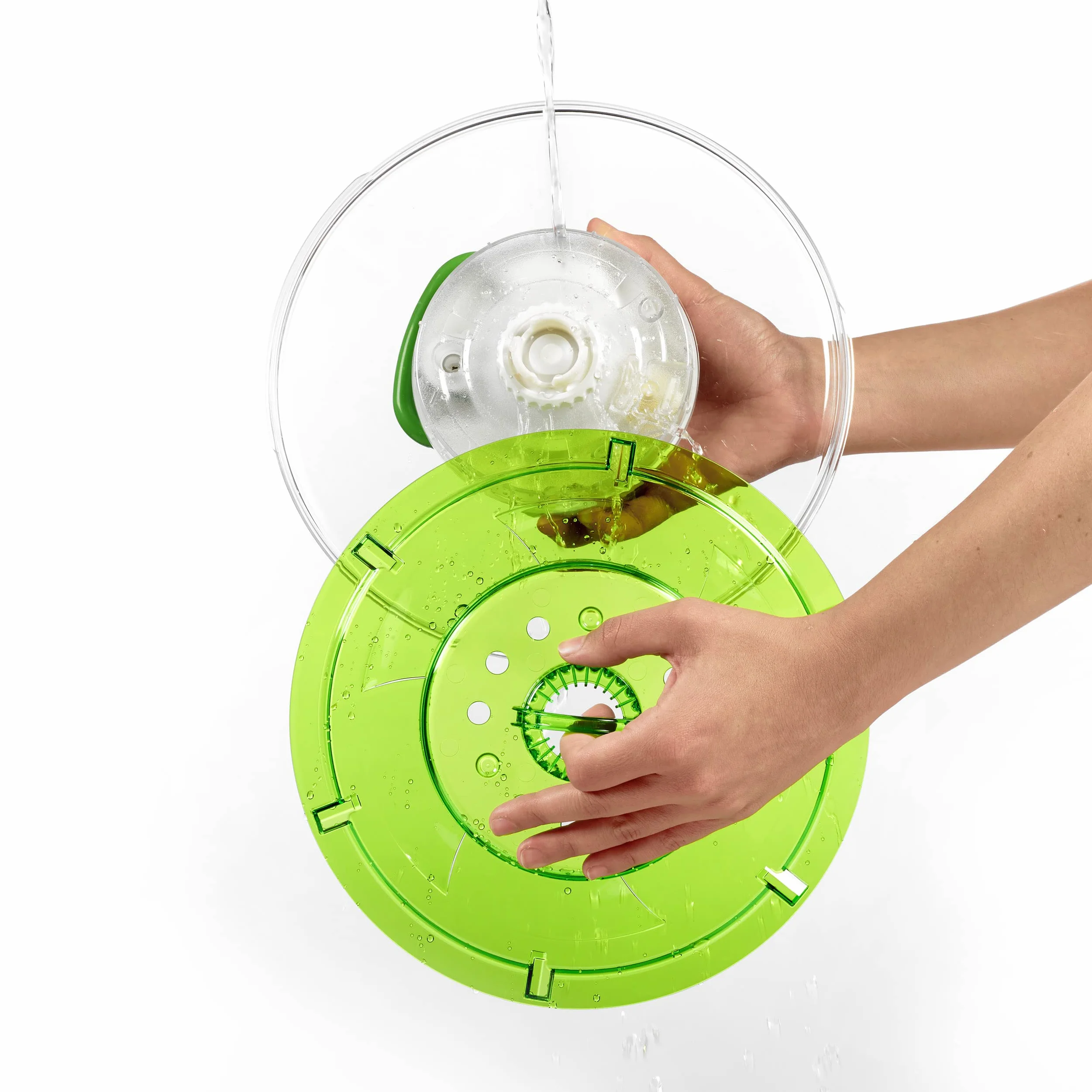 Zyliss Easy Spin 2 Salad Spinner, duża pojemność 6 l, plastik, zielony, unikalna technologia AquaVent™, zwijany przewód i system hamulcowy, antypoślizgowa podstawa/łatwe czyszczenie