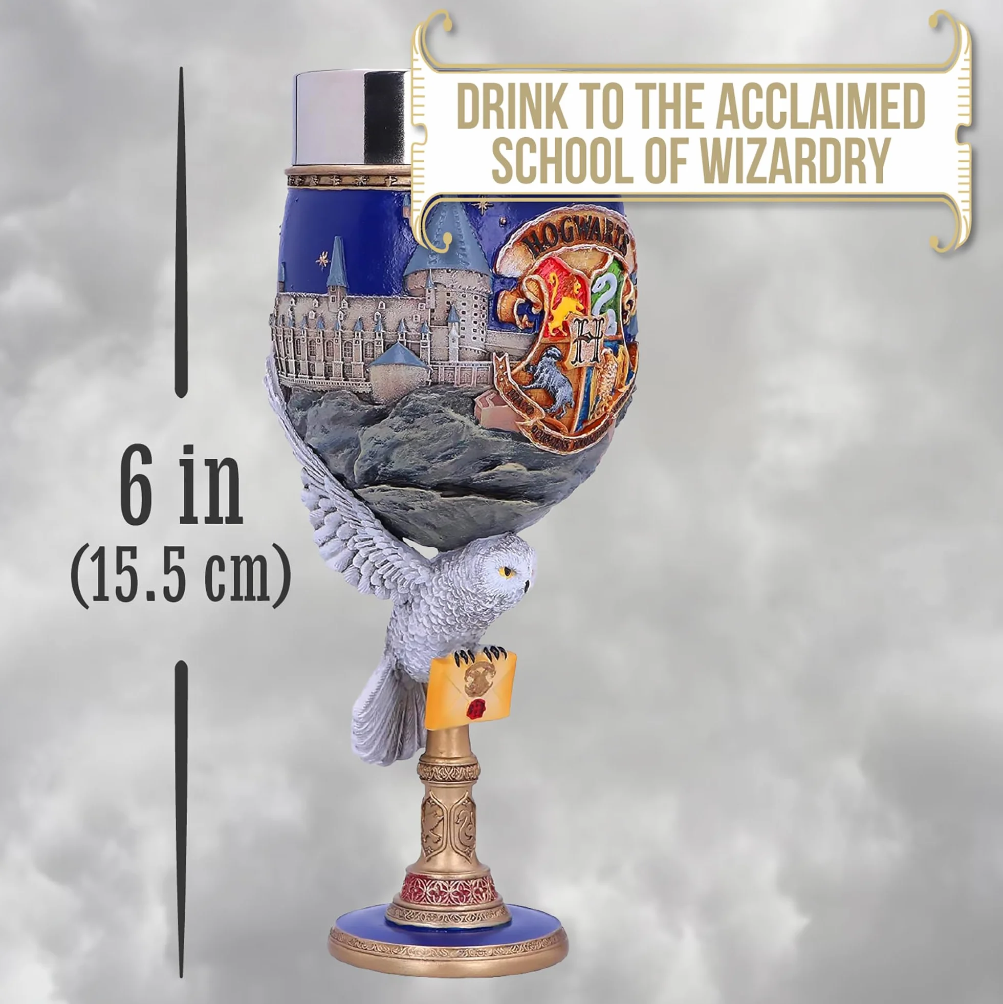 Nemesis Now Harry Potter kolekcjonerski kielich, żywica poliestrowa, niebieski, 19,5 cm